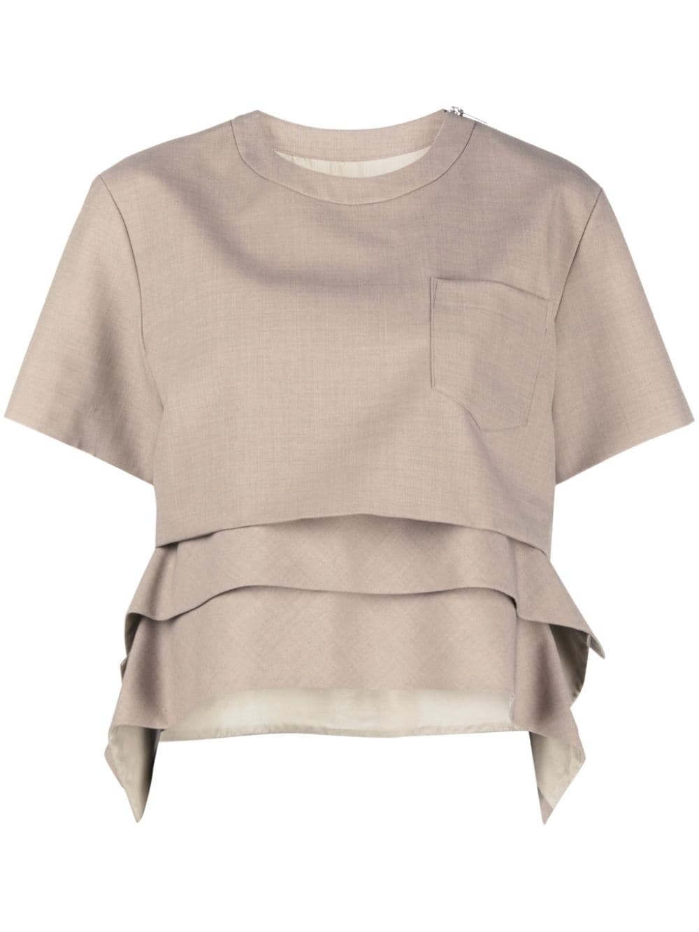 chest-pocket ruffled T-shirt - 2