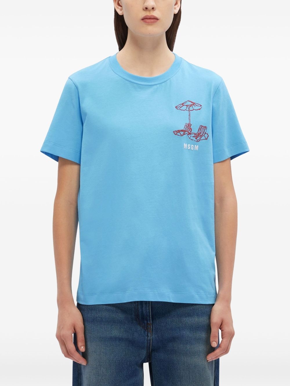 embroidered-motif T-shirt - 2