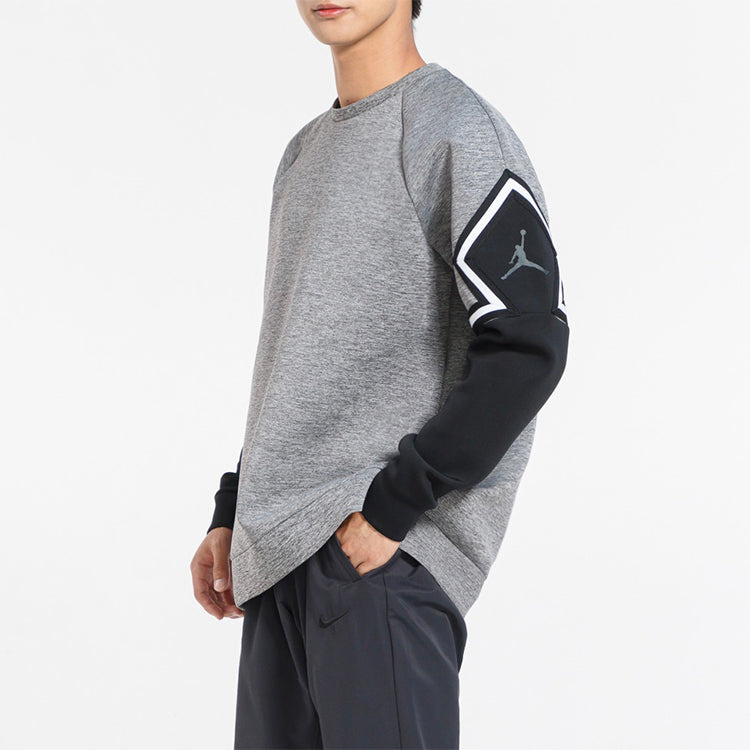 Air Jordan Men's O Neck Long Sleeve Sweatshirt Grey 'Gray Black' 939945-091 - 5