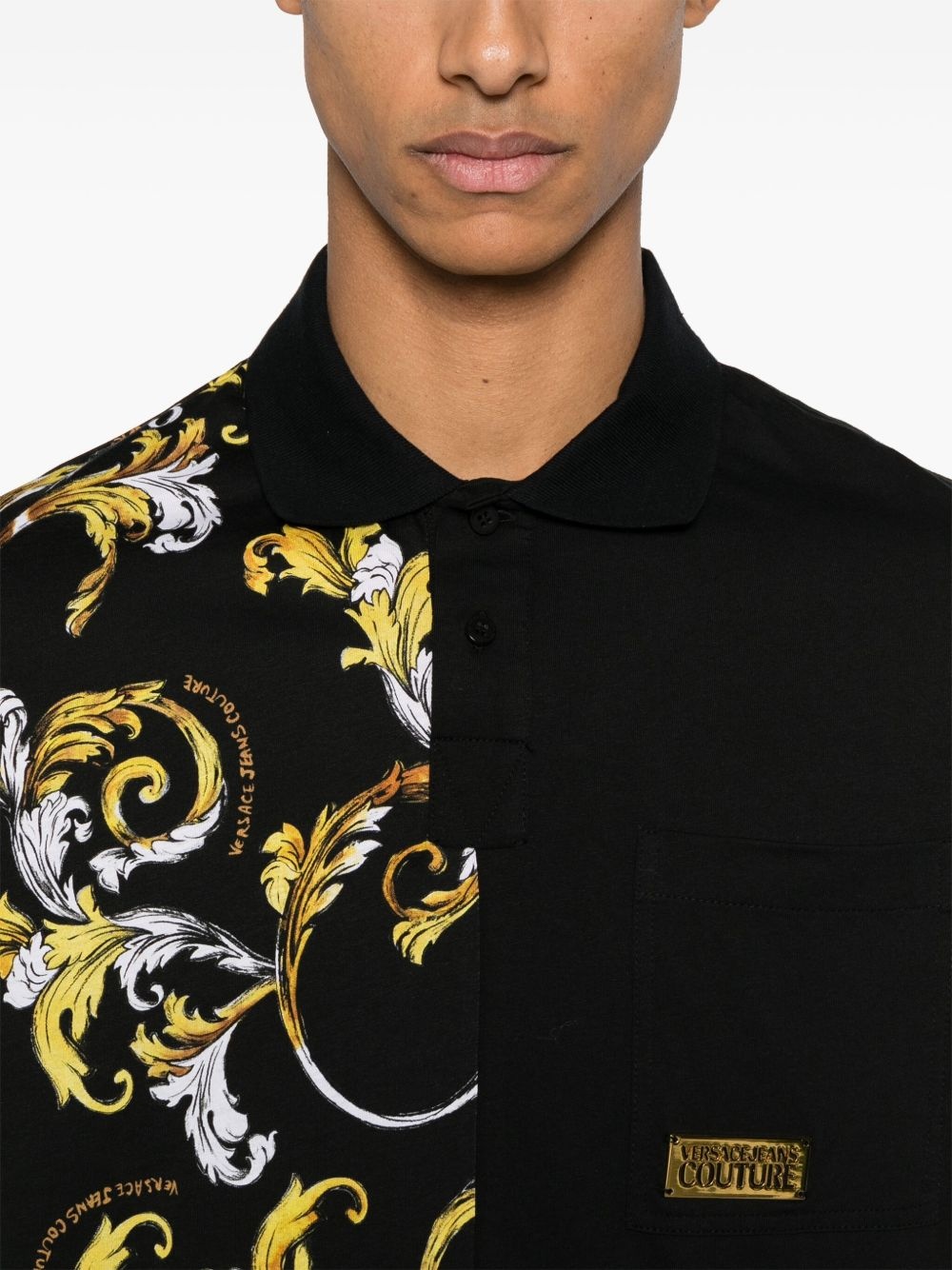 Barocco-print polo shirt - 4