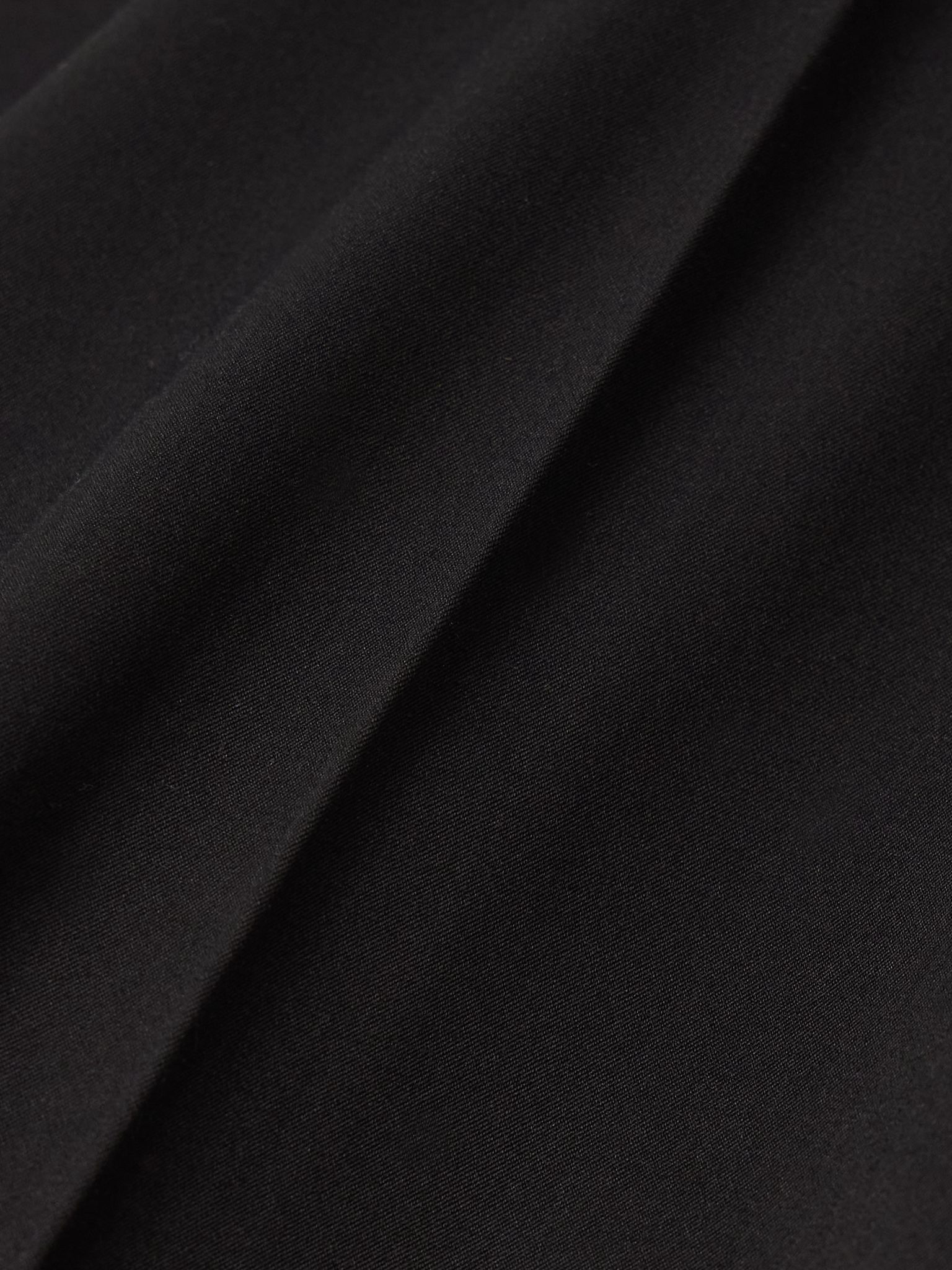 Pleated cotton and silk-blend sateen shorts Black - 4