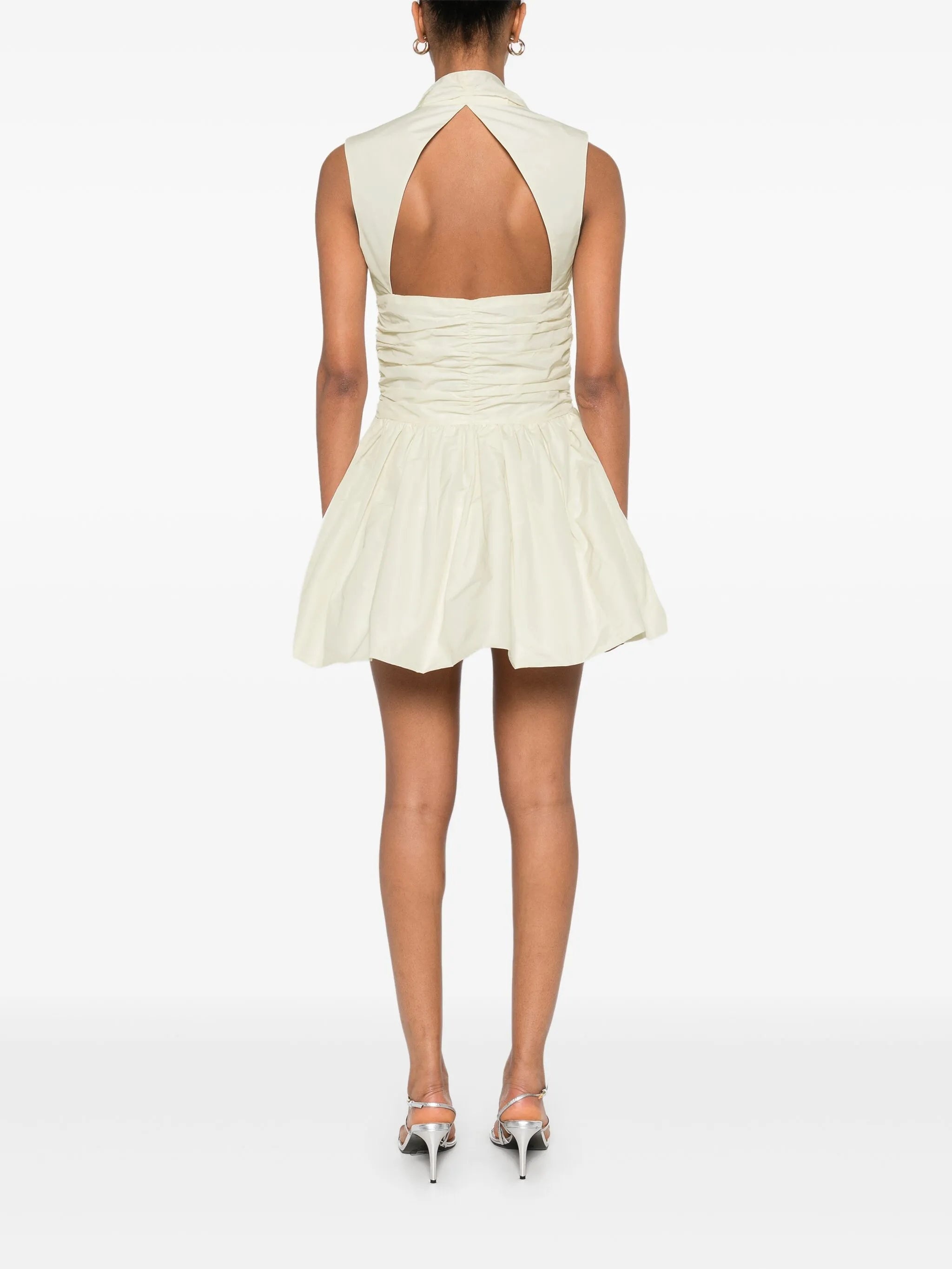 Open-back Bubble Mini Dress - 4