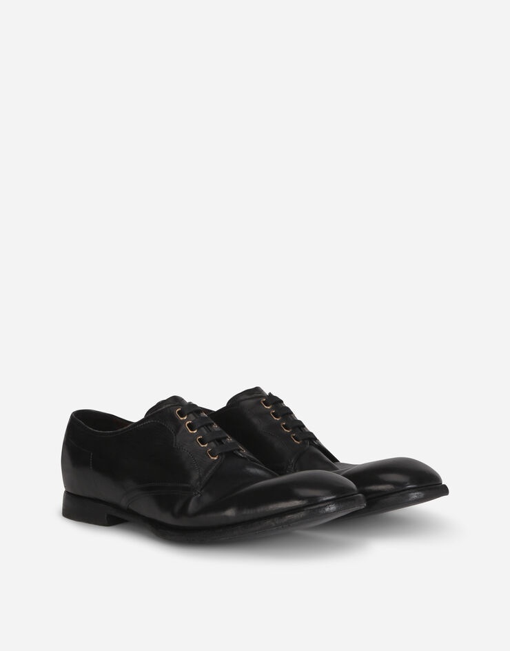 Vintage-finish calfskin derby shoes - 2