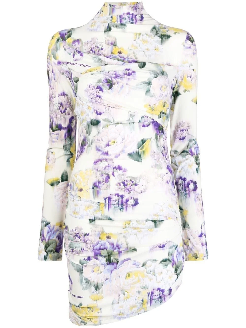 floral-print draped dress - 1