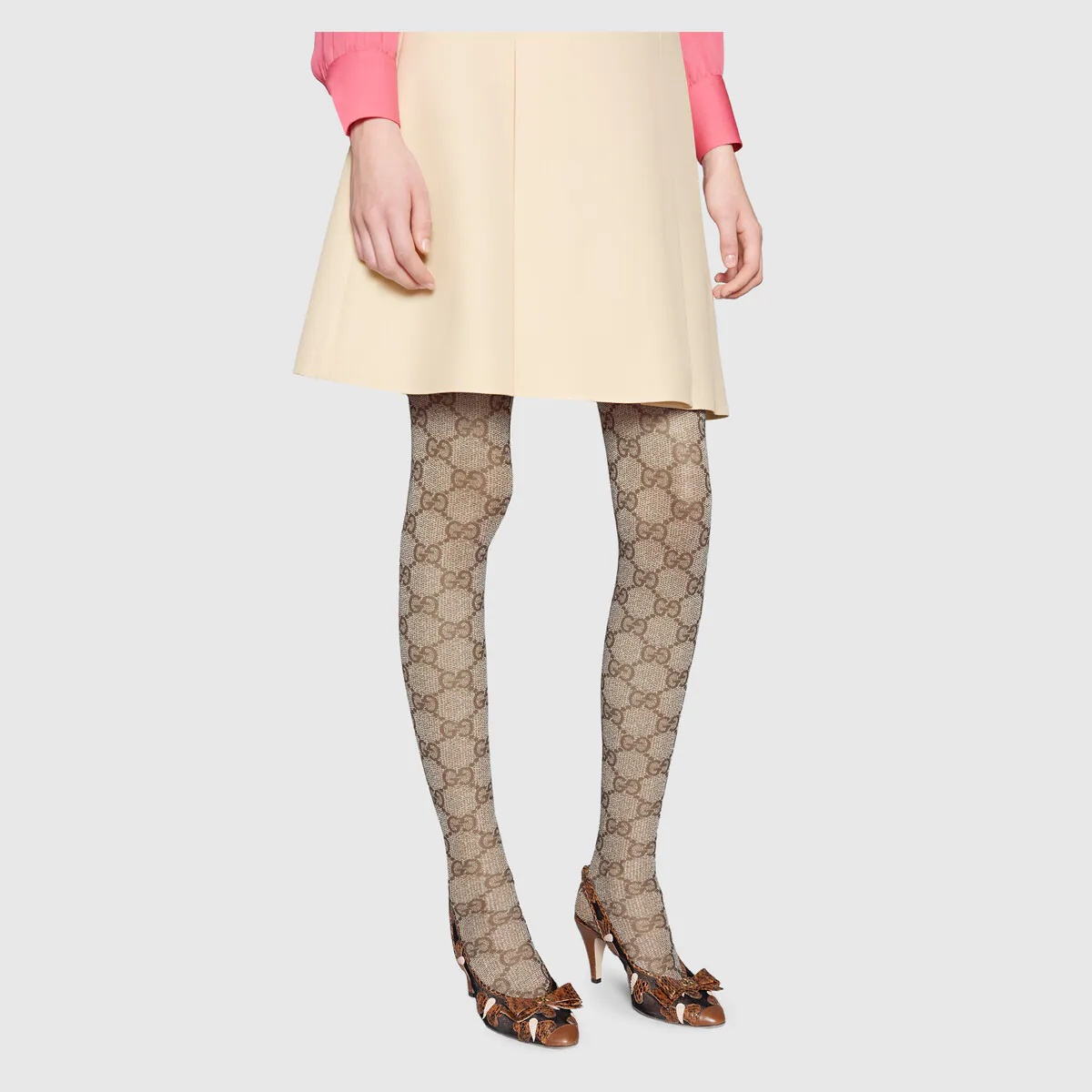 GG Pattern Tights Beige