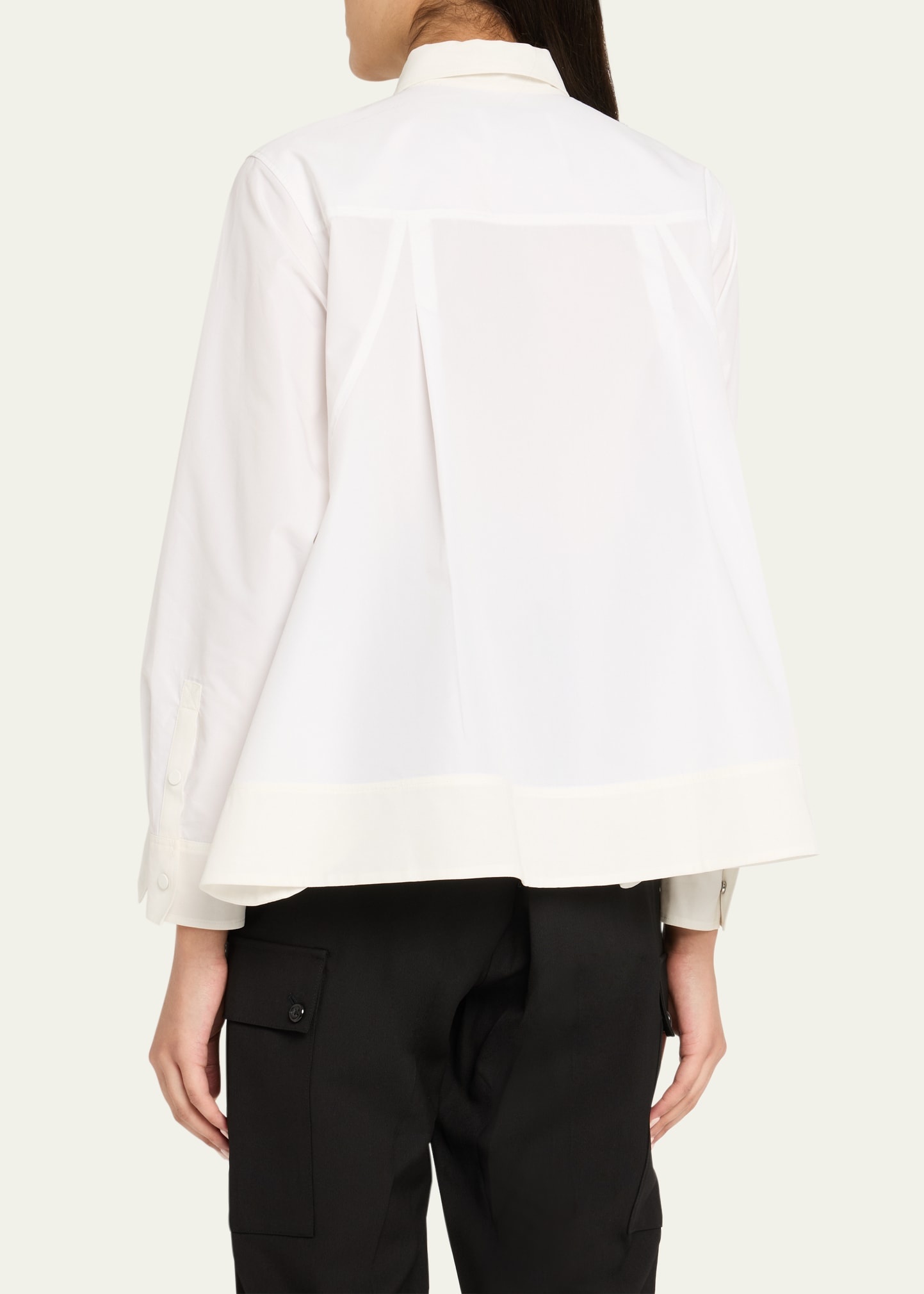 Flounce-Hem Long-Sleeve Shirt - 3