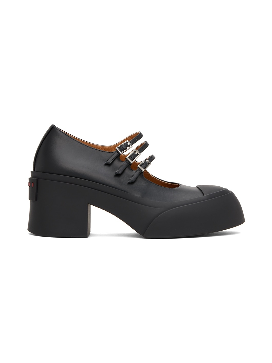 Black Pablo Triple-Buckle Mary Jane Heels - 1