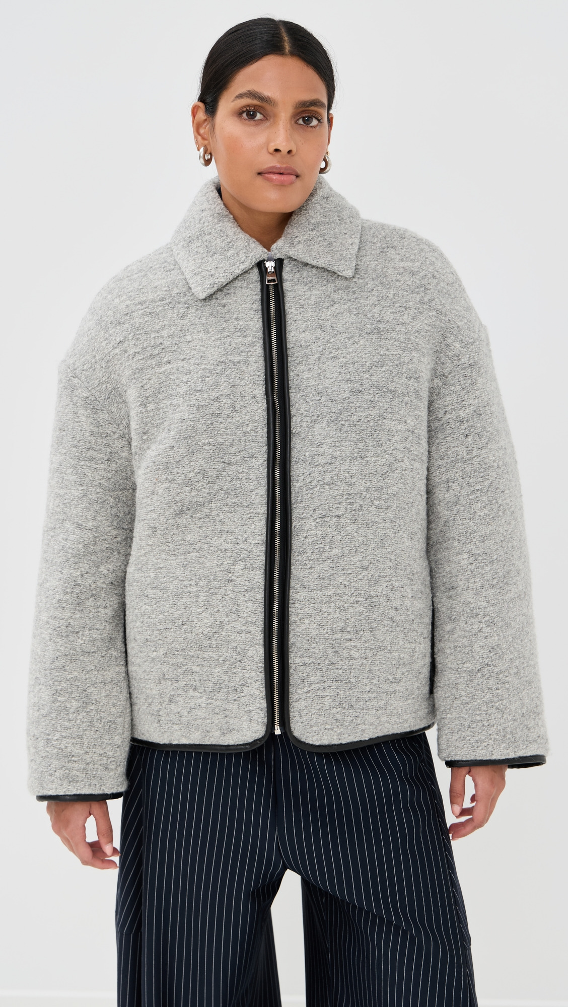 Contrast Trim Casual Jacket - 6