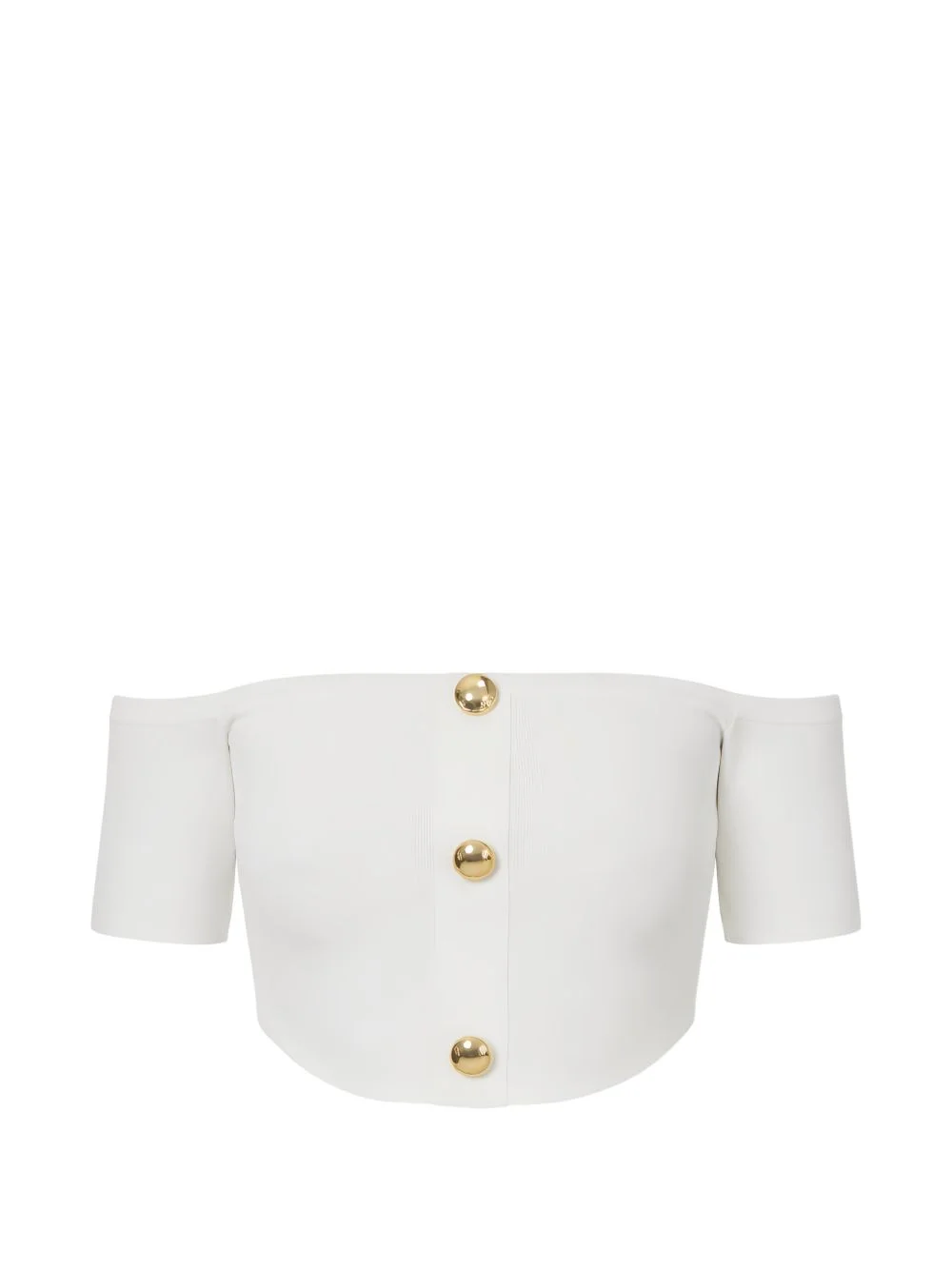 buttoned off-shoulder top - 1