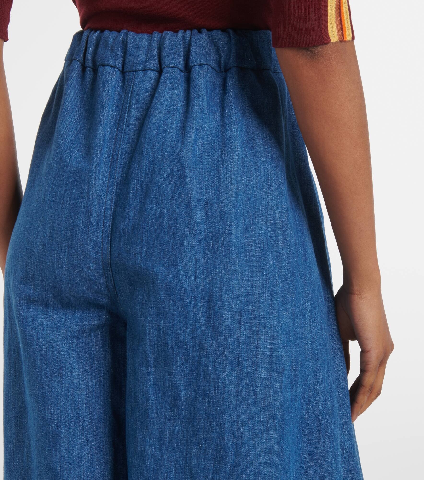 Gelos high-rise cotton and linen wide-leg pants - 6