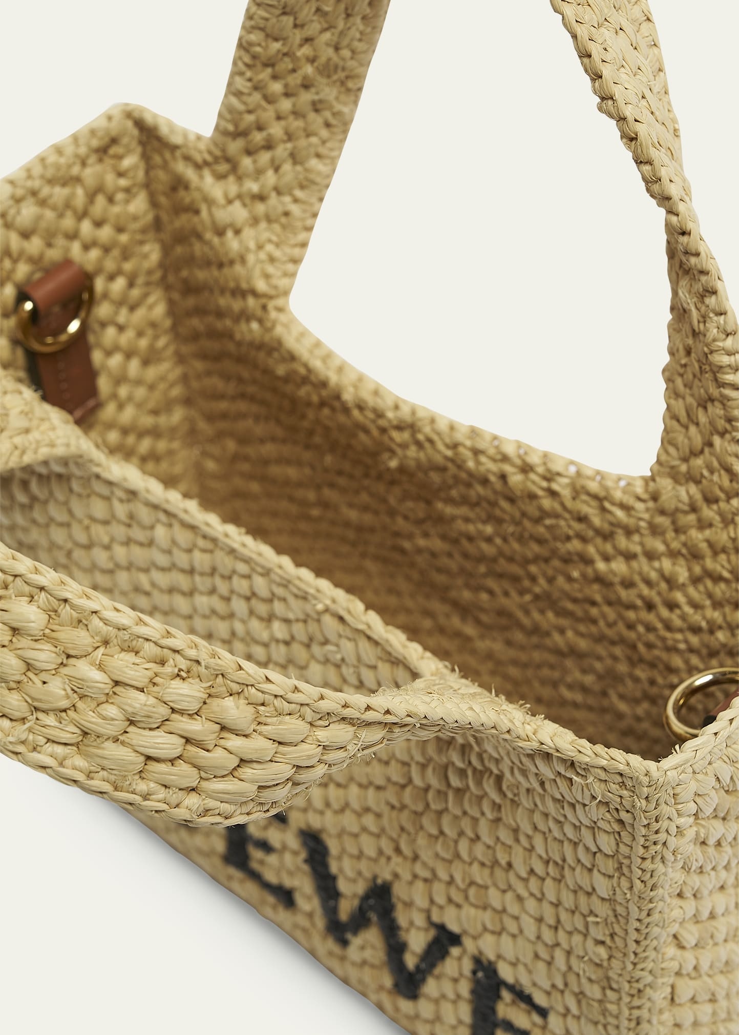 x Paula’s Ibiza Font Logo Mini Tote Bag in Raffia - 4