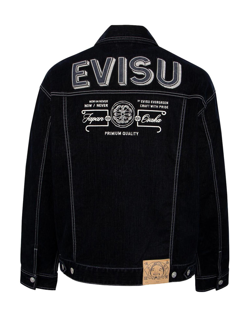 Logo Embroidery Velvet Denim Jacket 10