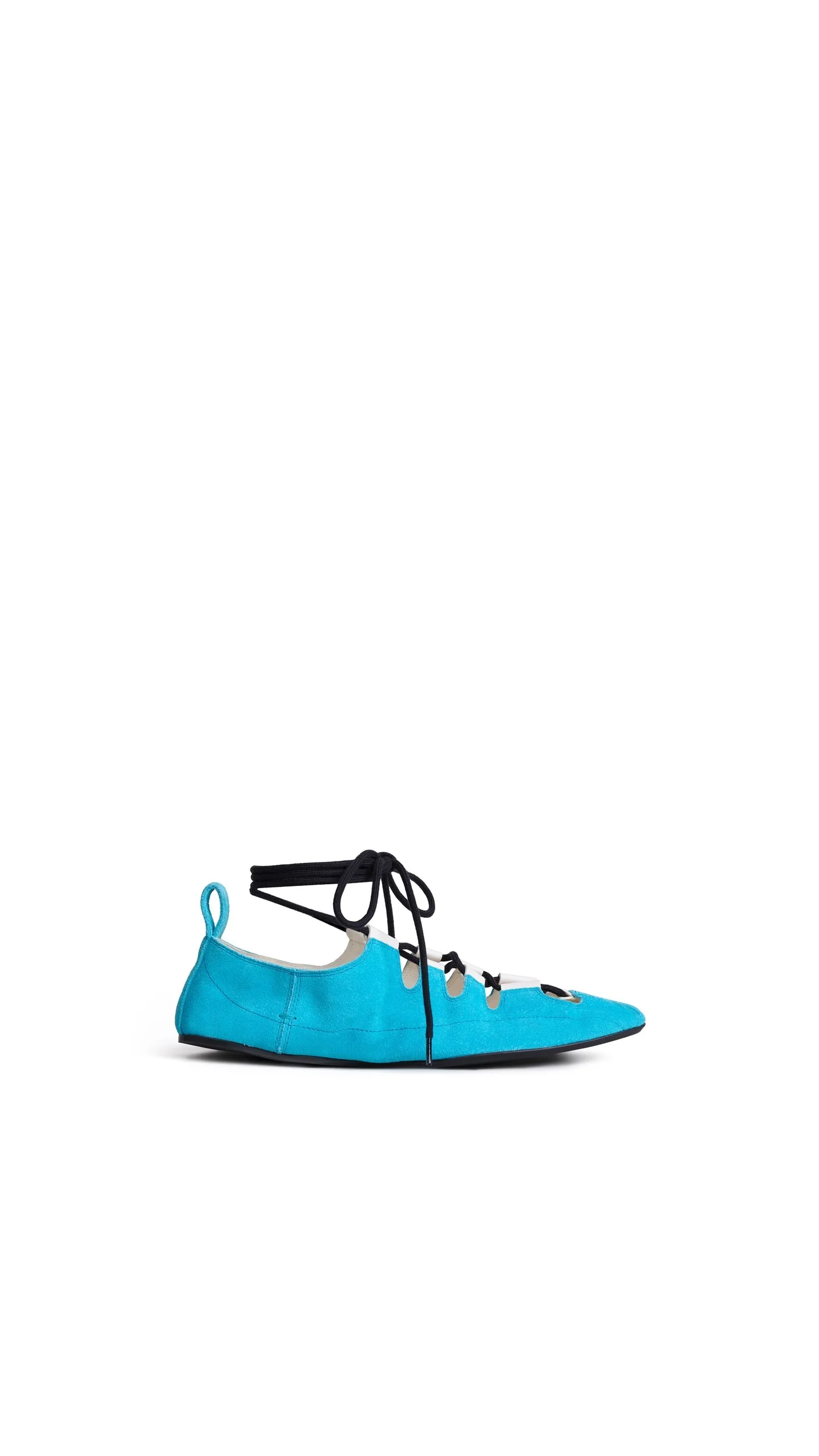 FOLD LACED FLATS IN VELVET CALFSKIN - 1