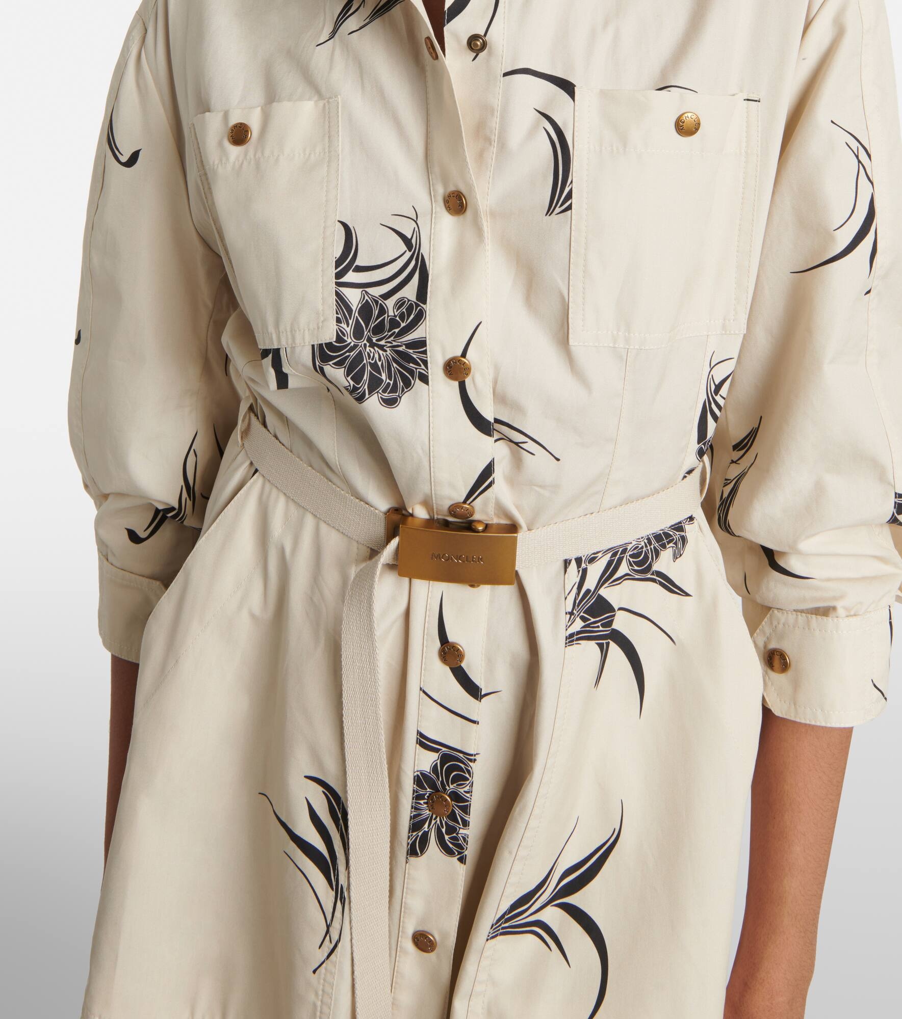 Floral cotton poplin shirt dress - 5