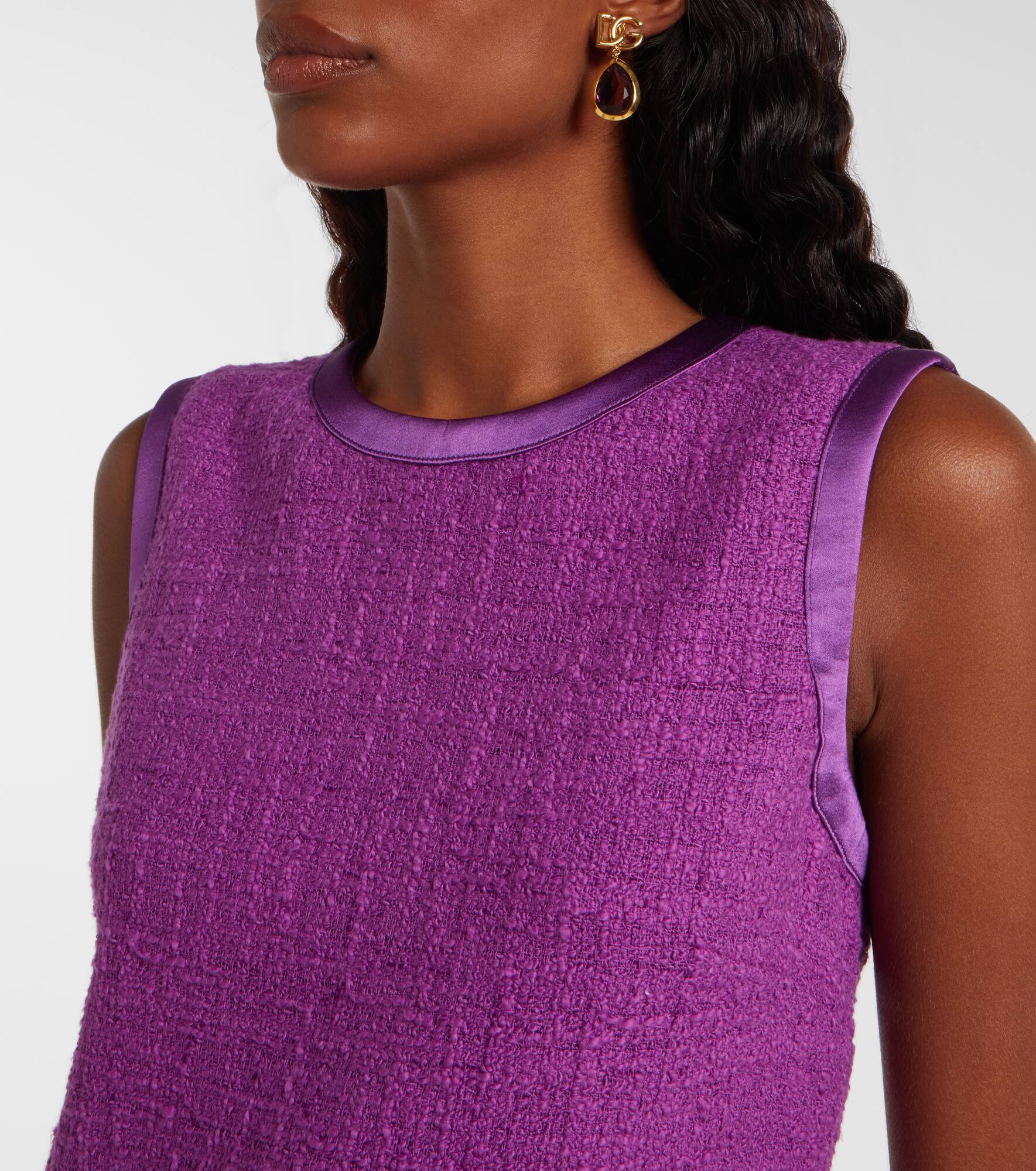 Cotton and silk-blend minidress - 4