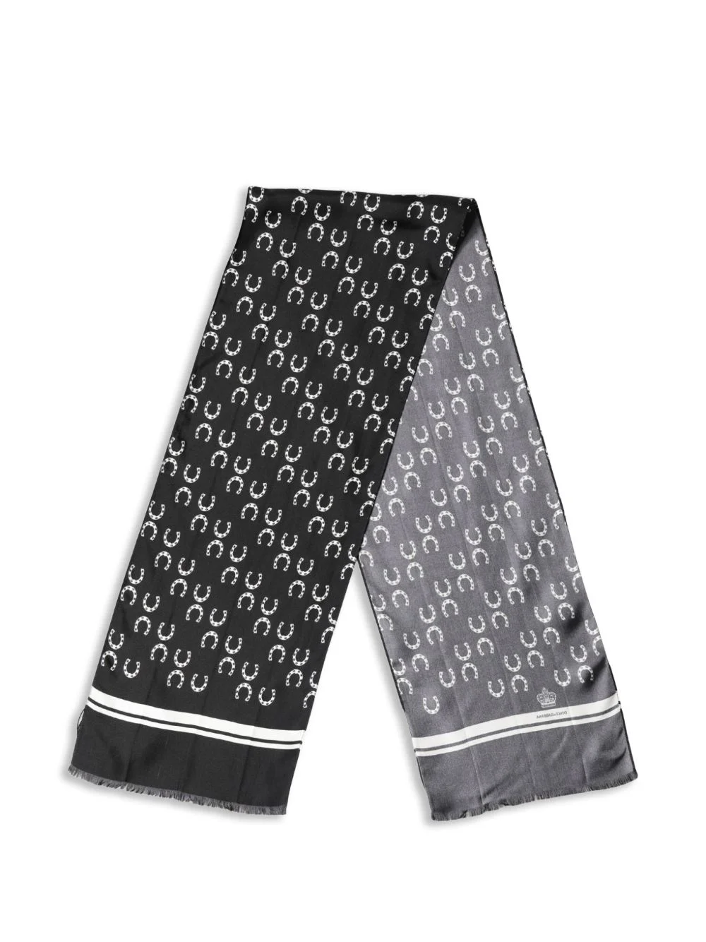 horseshoe-print silk scarf - 1