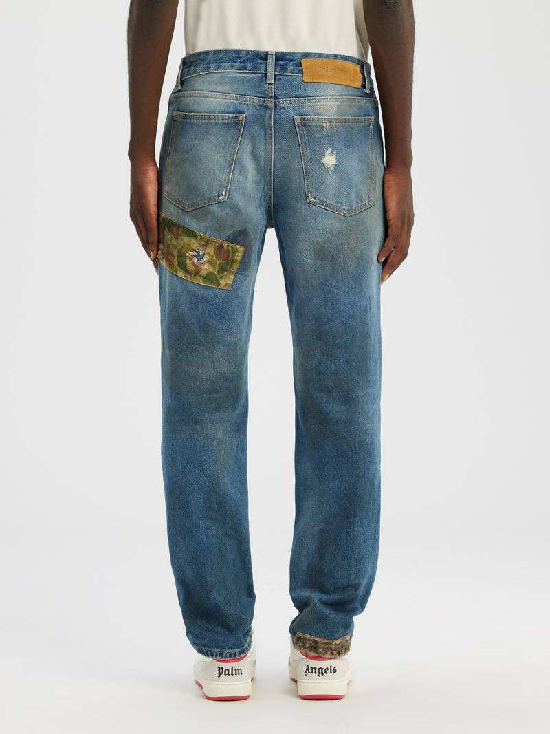 CURVED PALM TREE REGULAR DENIM PANTS 5