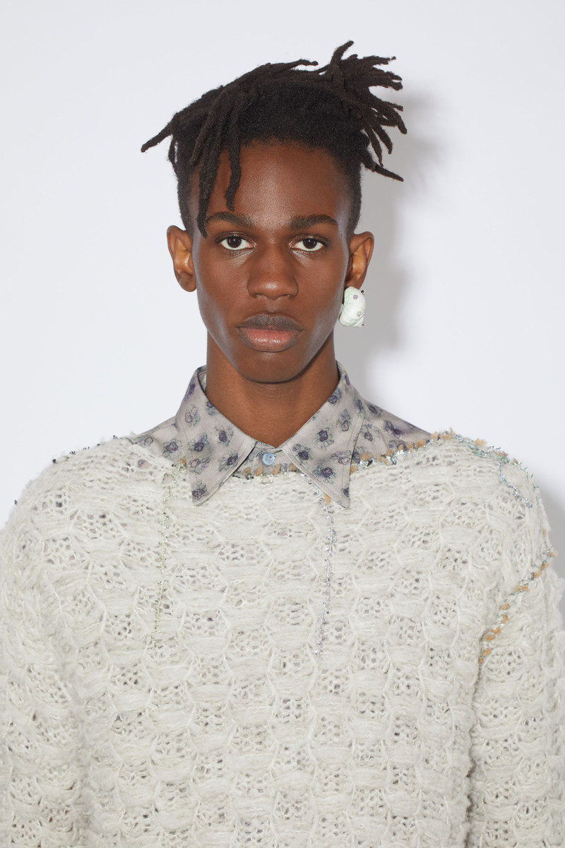 Distressed crochet jumper - Dusty green 5