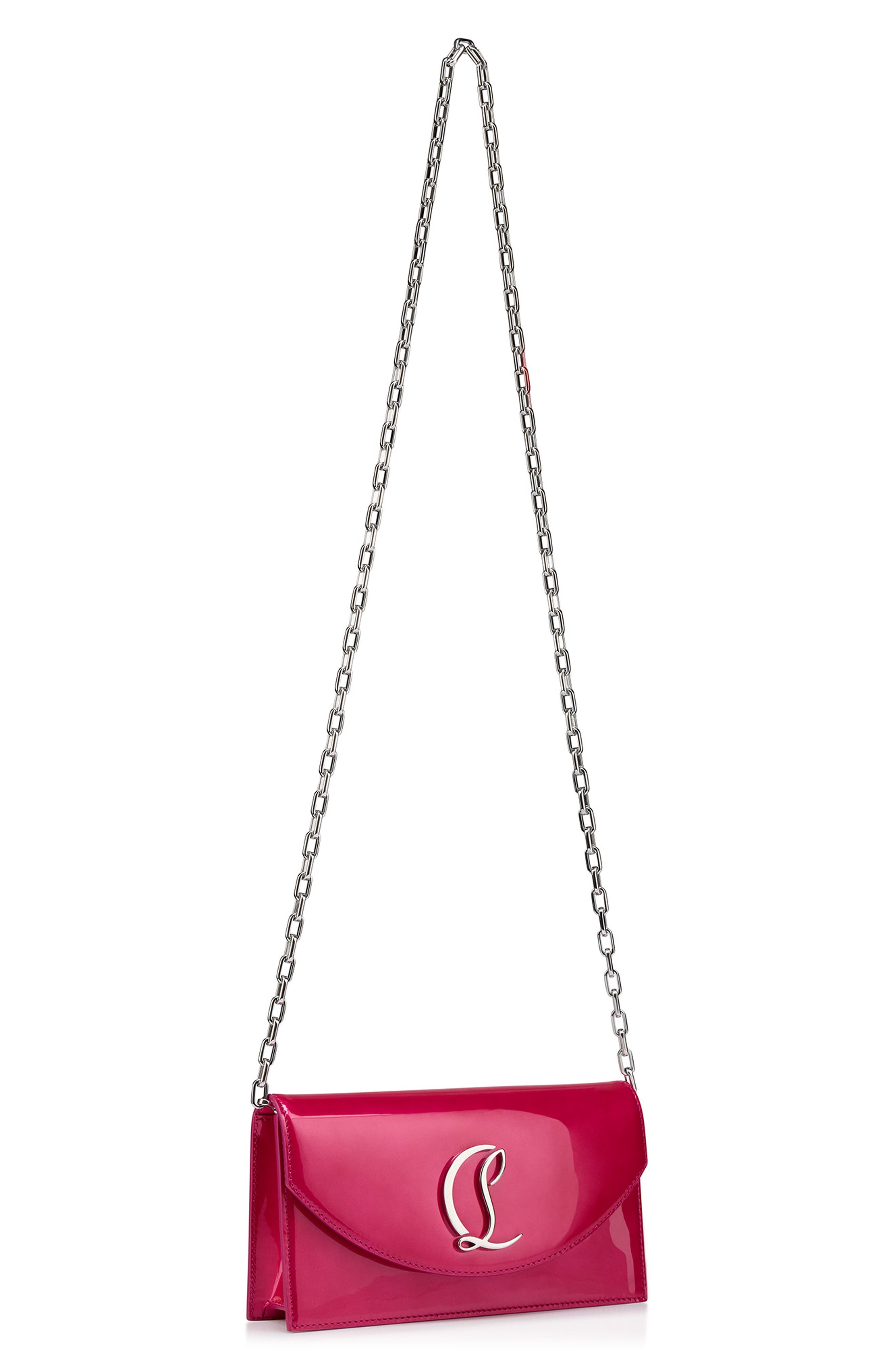 Christian Louboutin Loubi54 Patent Leather Clutch in Pinup/Silver at Nordstrom - 2