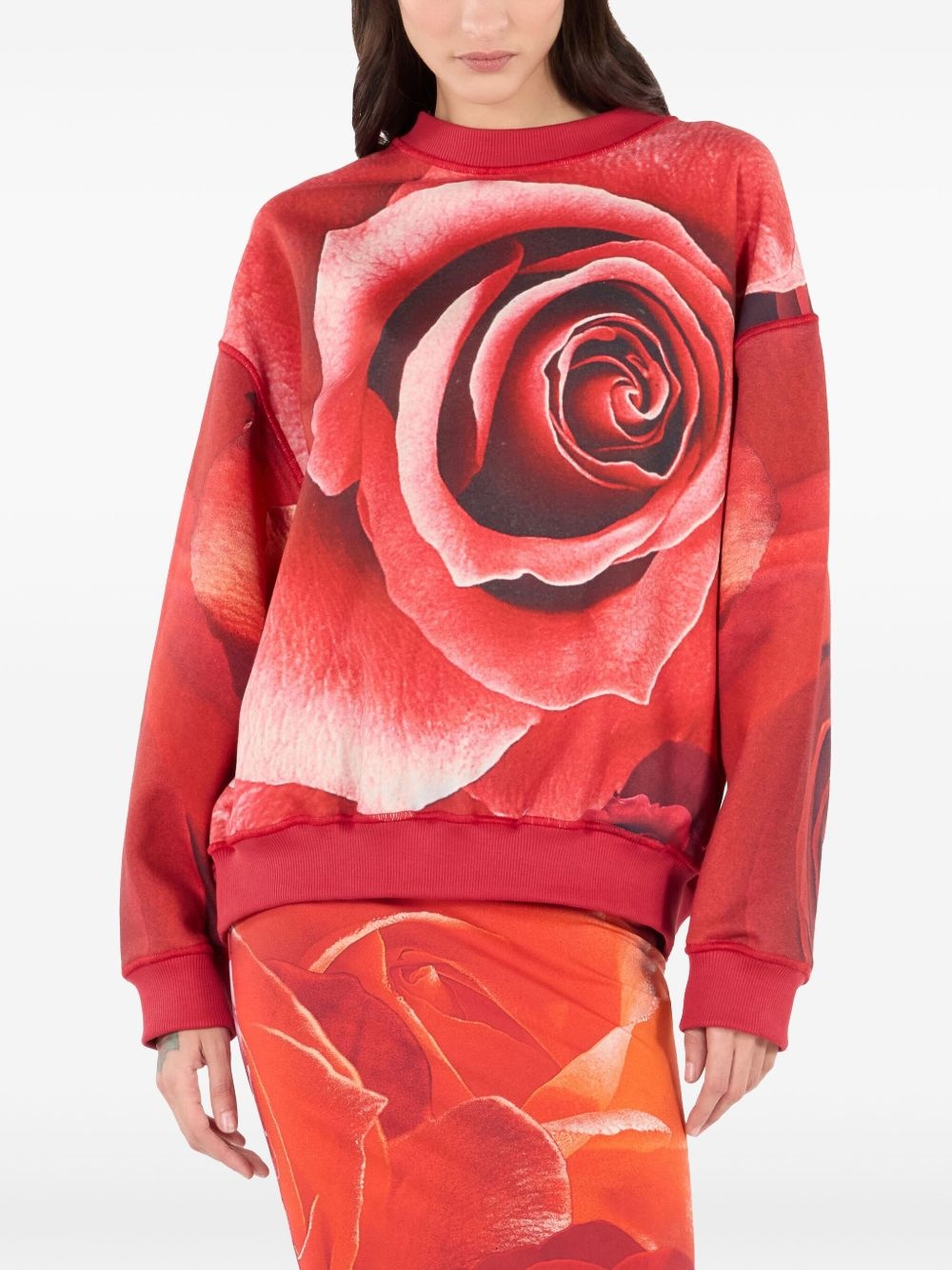 rose-print sweatshirt - 2