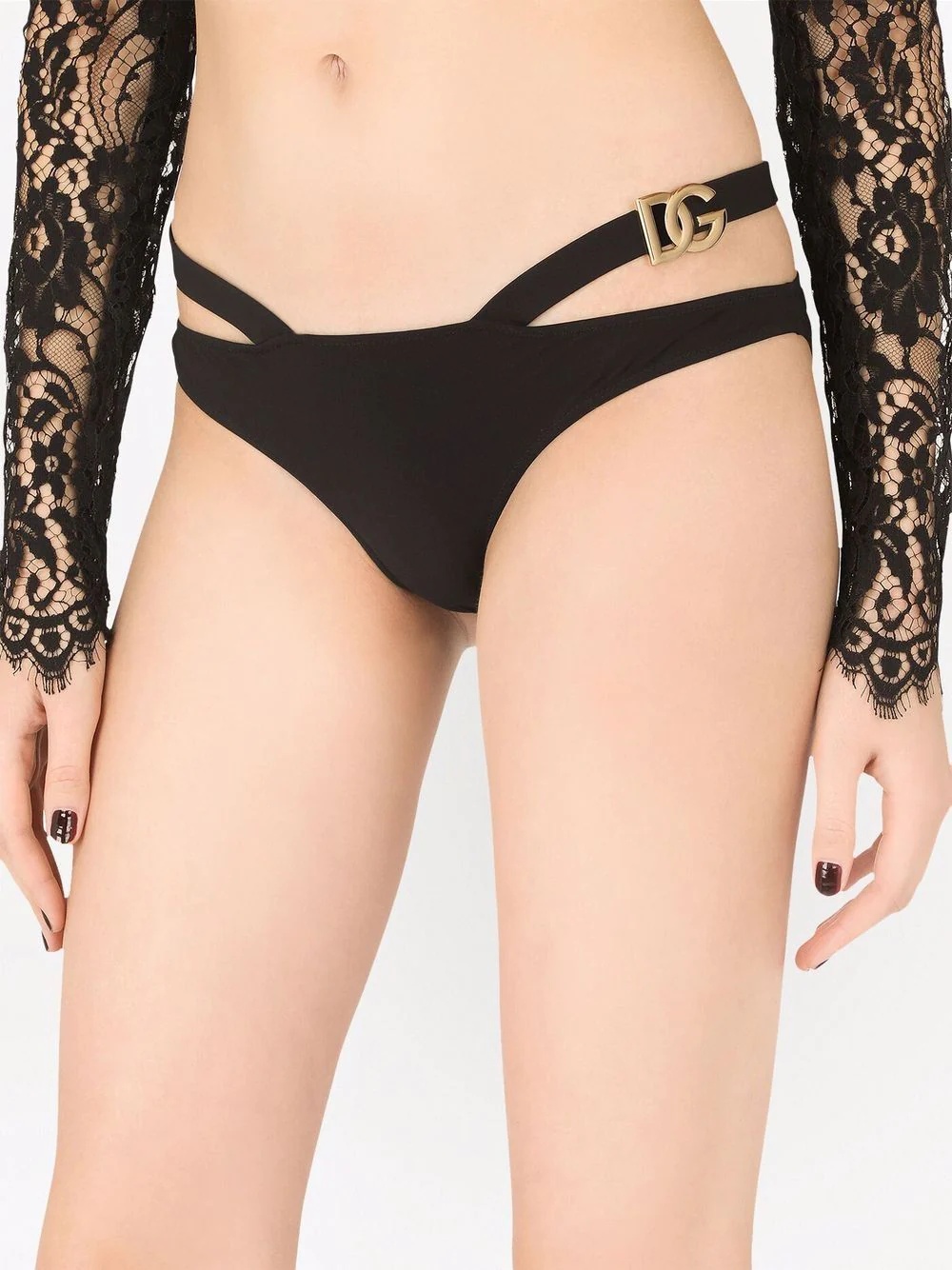 cut-out logo-plaque swim briefs - 4