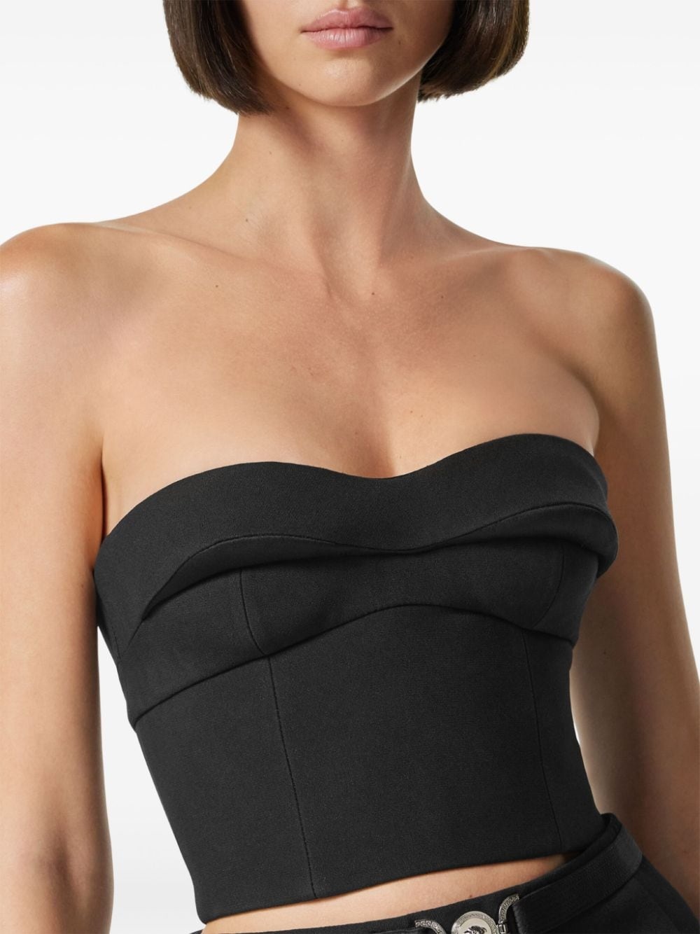 silk-blend bandeau cropped top - 5
