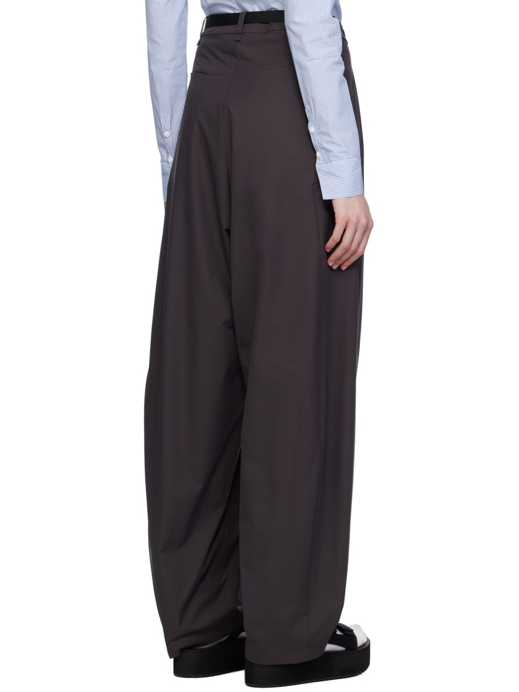 Gray Belted Trousers - 3