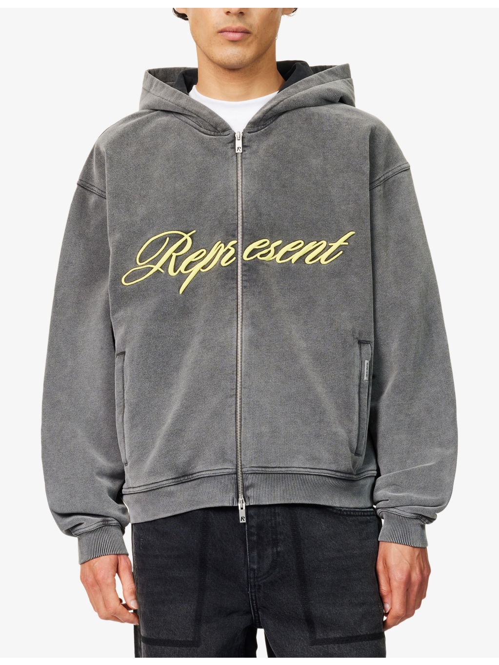 Script Logo Zip-Up Cotton Hoody - 3