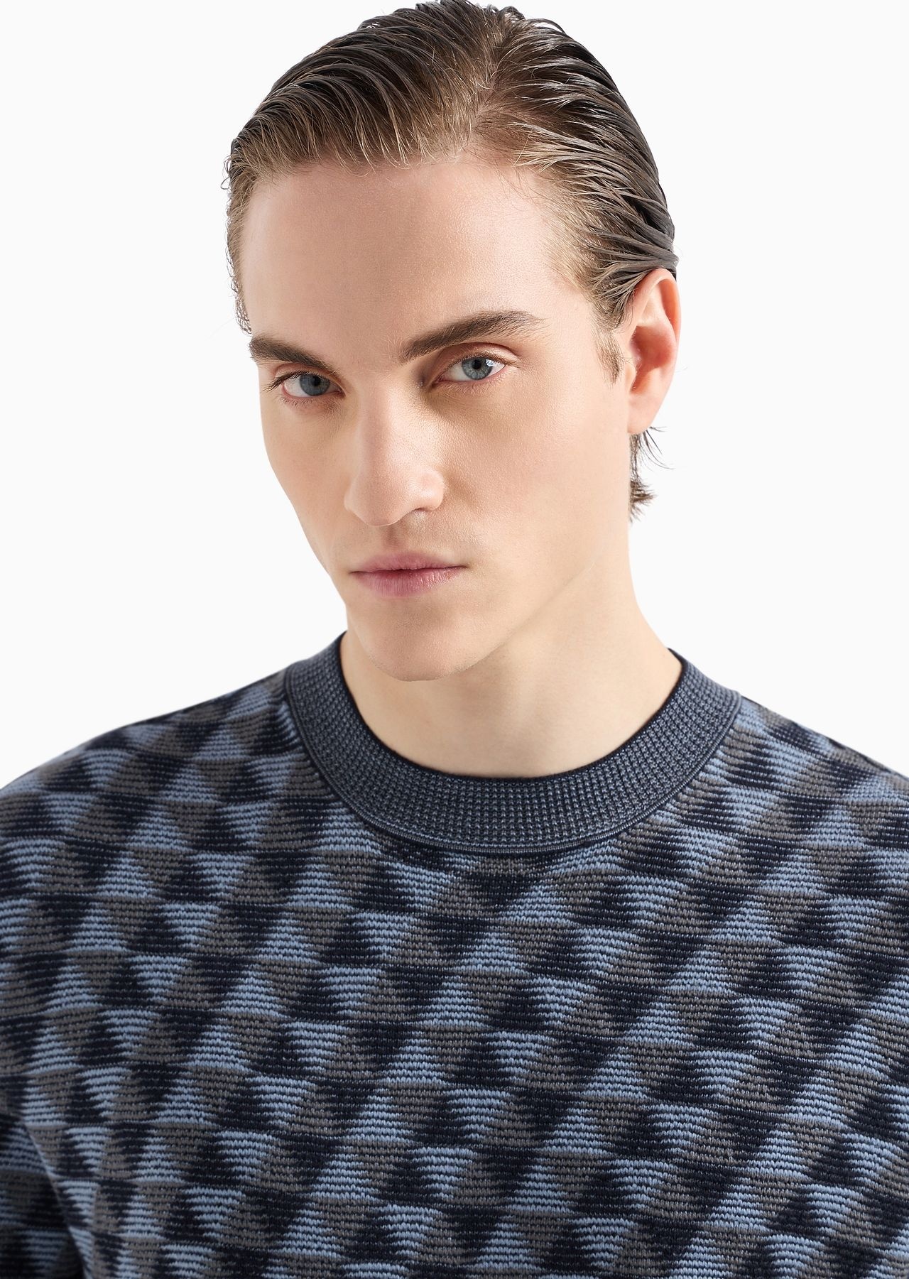 Jacquard virgin-wool, crew-neck jumper - 9