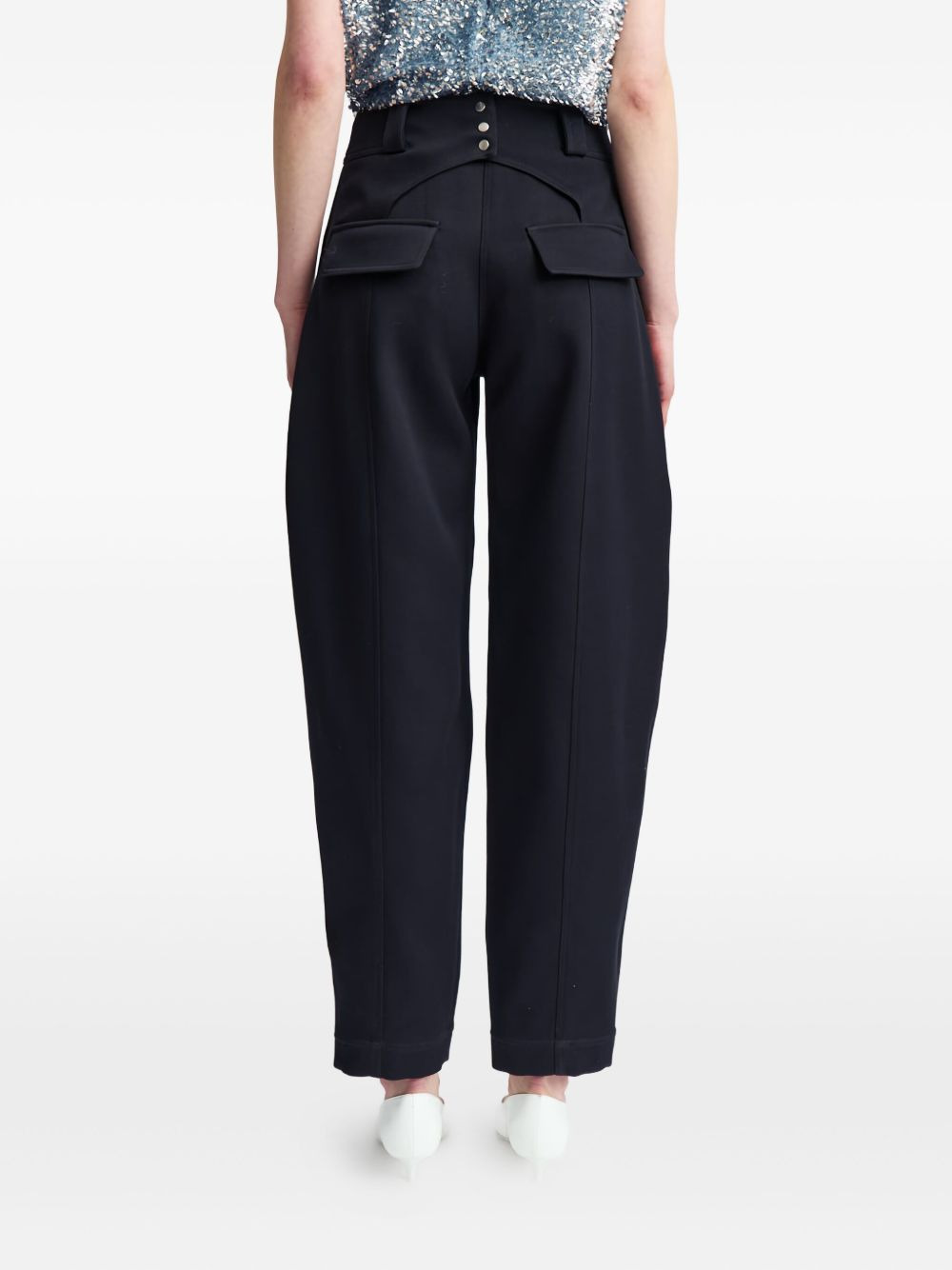 Pola piped-seam pocket tapered trousers - 4