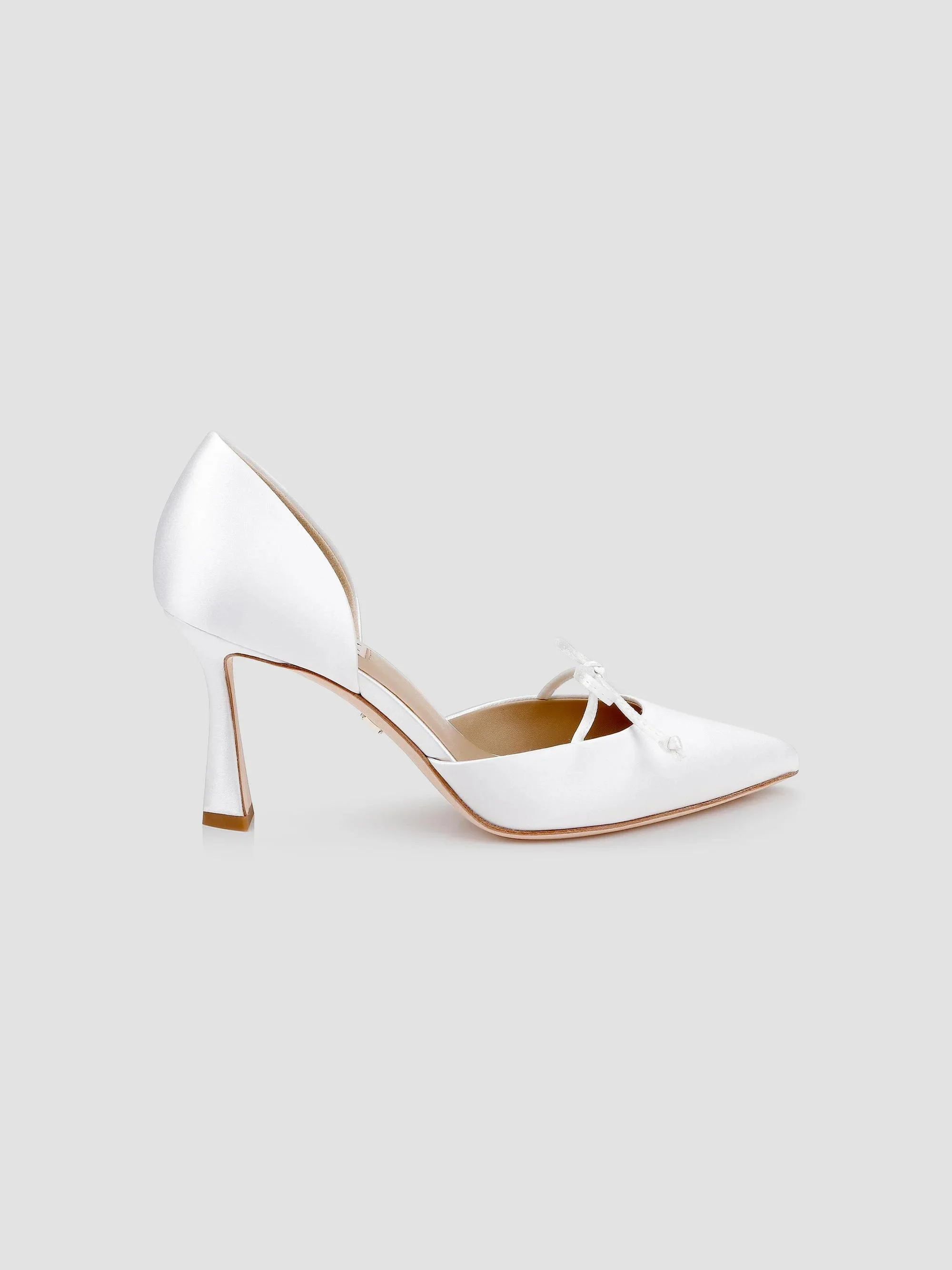 Women's Olympic 80MM Satin Pumps - White Satin - 1