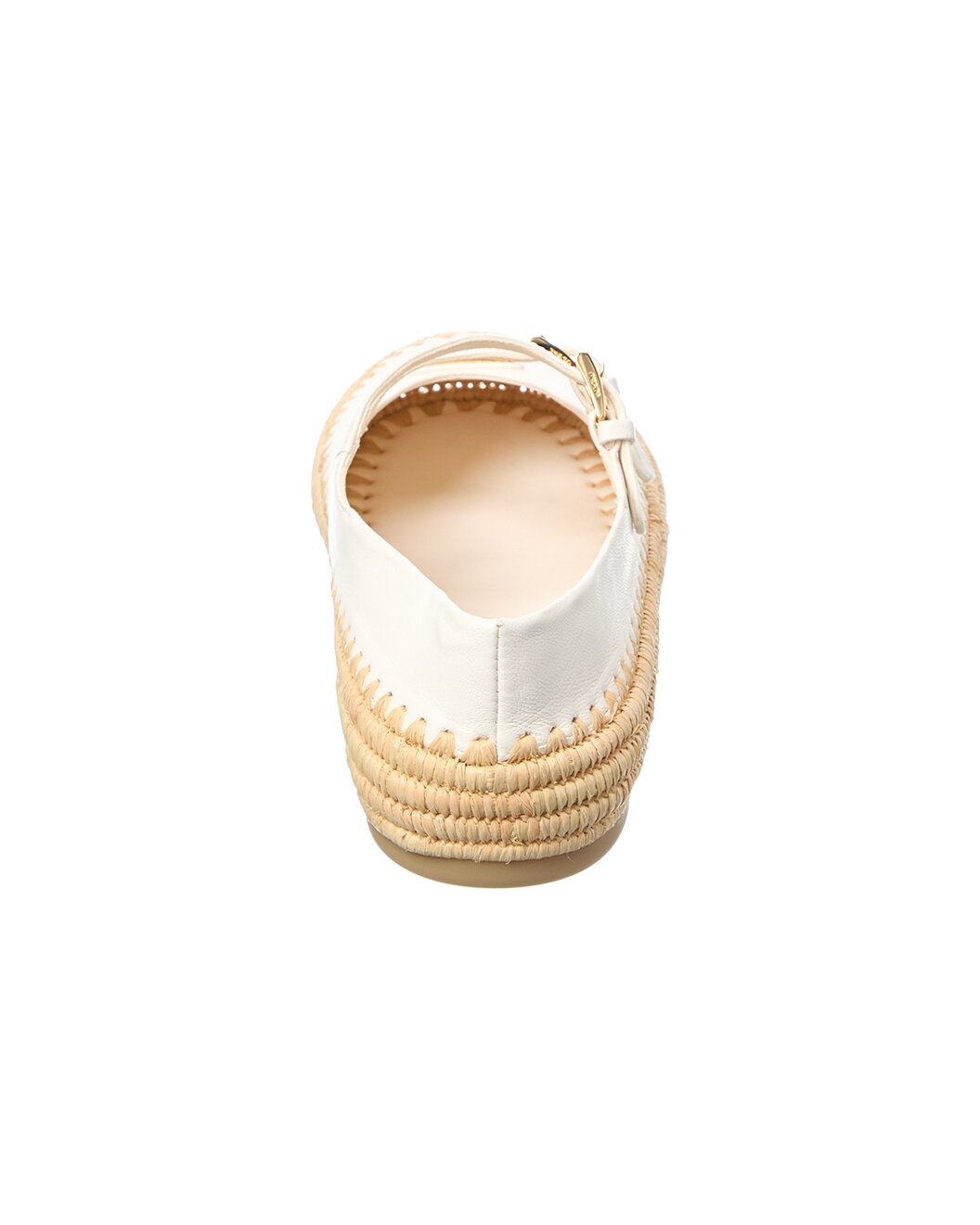 Prada Logo Leather & Raffia Ballet Flat - 3