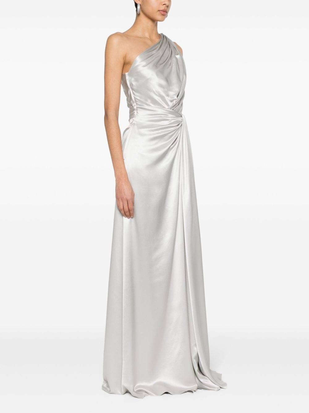 off-shoulder silk gown - 3