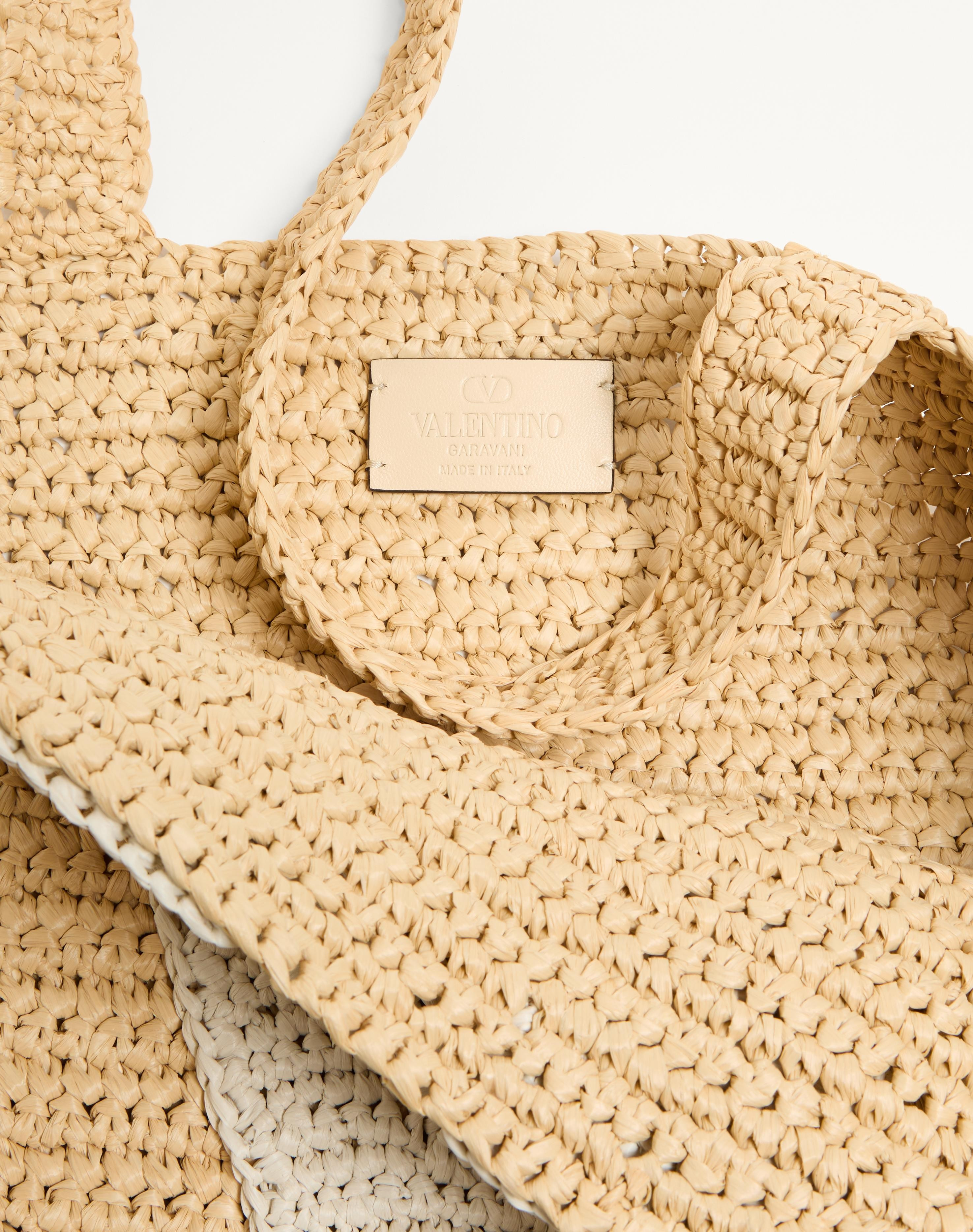 VALENTINO GARAVANI VIVA SUPERSTAR LARGE RAFFIA SHOPPING BAG - 6