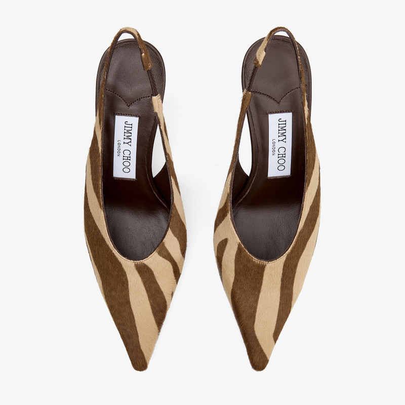 Isa 80 Chocolate Zebra Printed Pony Pumps 4