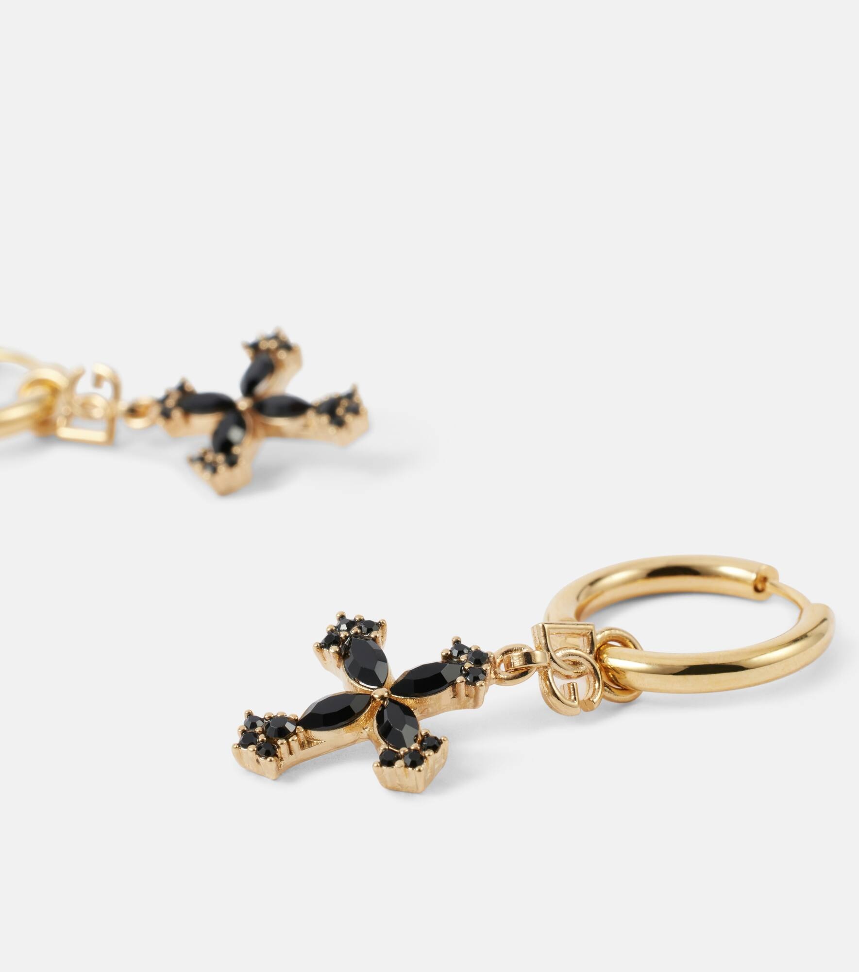 DG cross embellished hoop earrings - 4