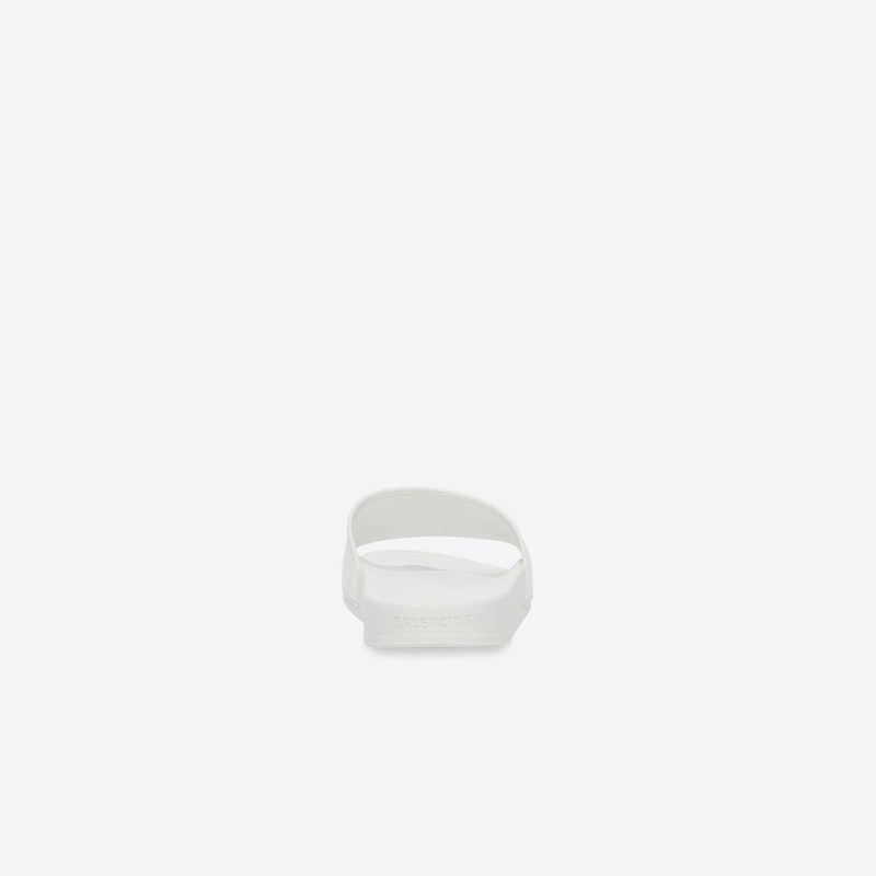 BALENCIAGA Women's Pool Slide Sandal in White/black outlook