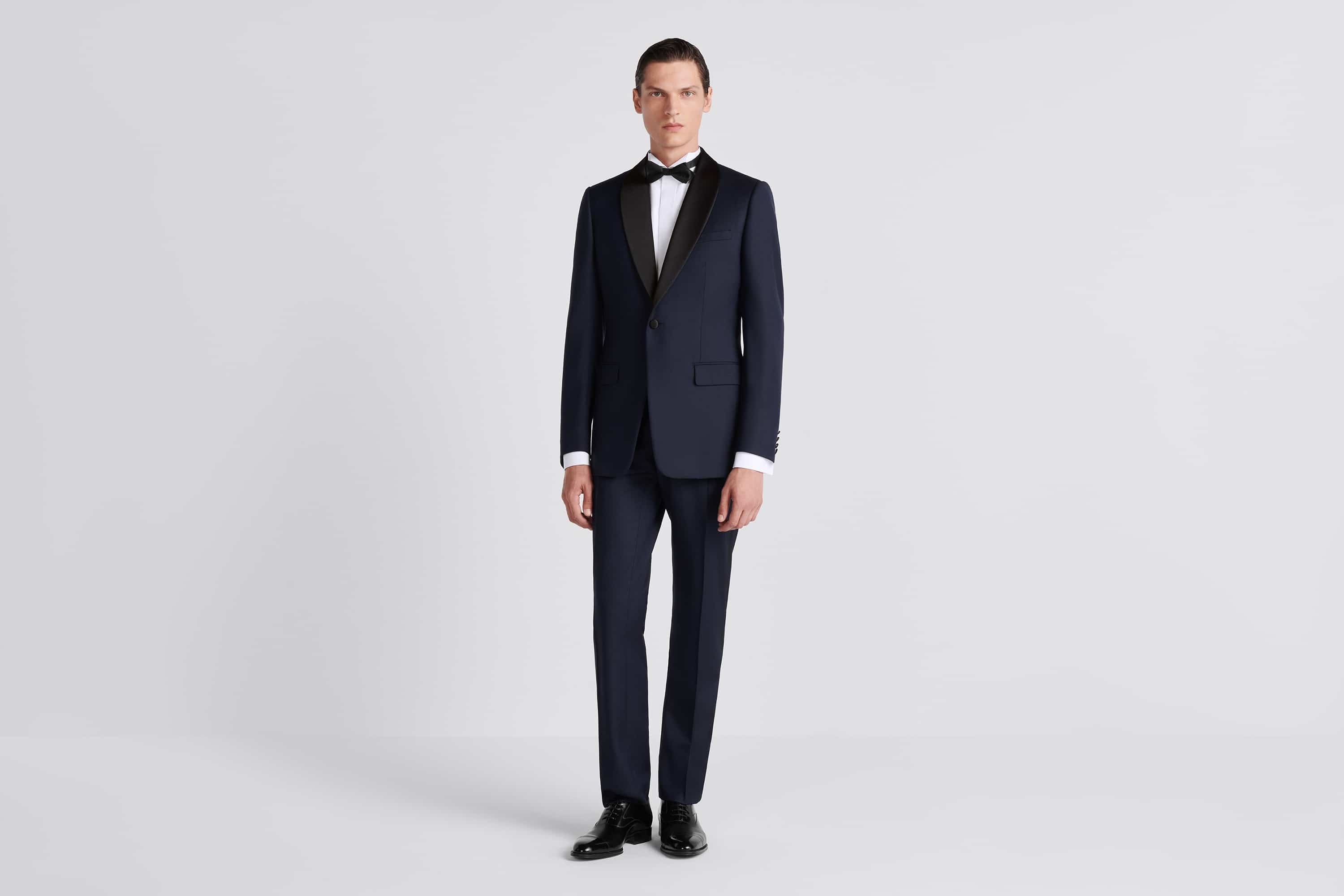 Classic-Cut Tuxedo with Shawl Collar - 1