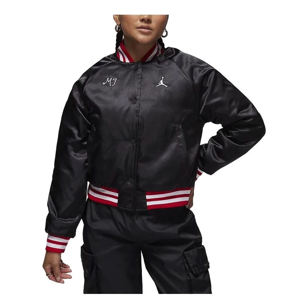 (WMNS) Air Jordan Varsity Jacket 'Black' FB5154-010 - 1