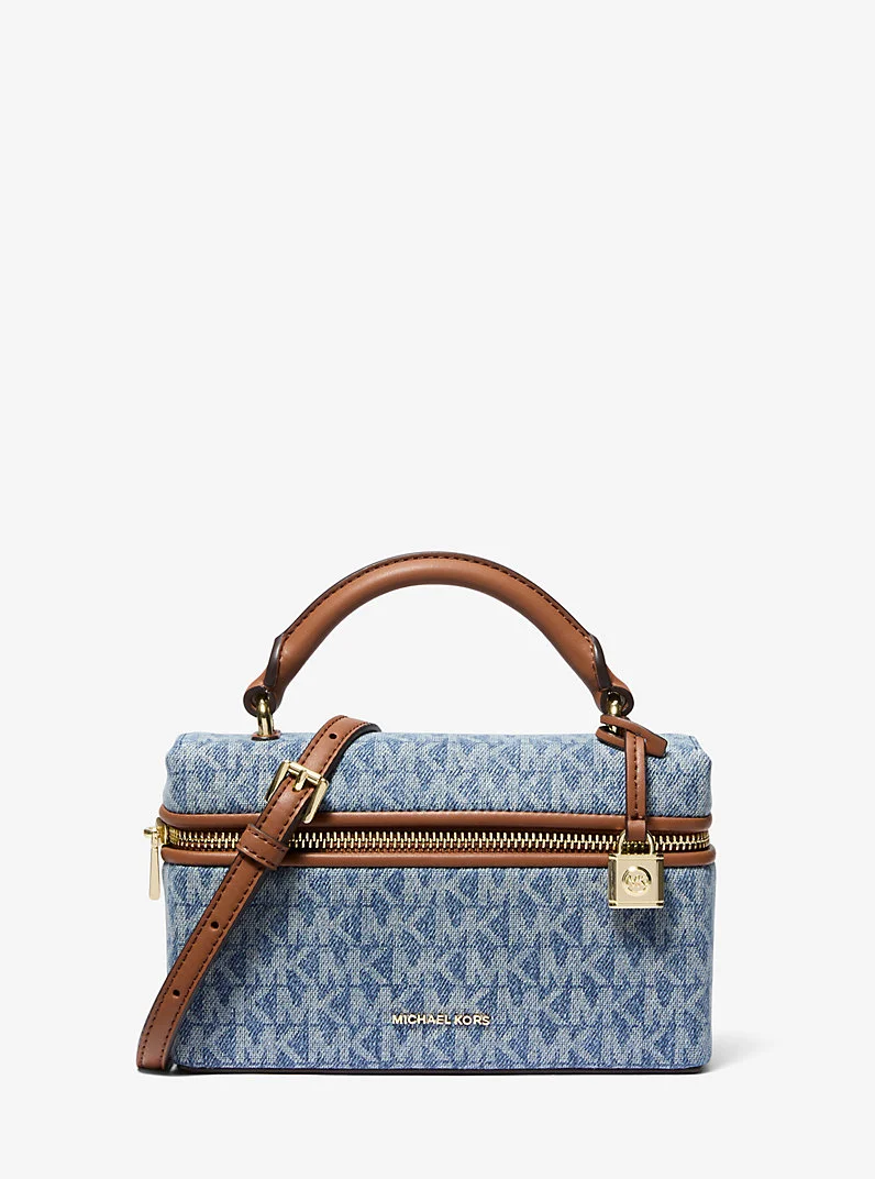 Jana Extra-Small Signature Logo Print Denim Convertible Crossbody Bag - 1