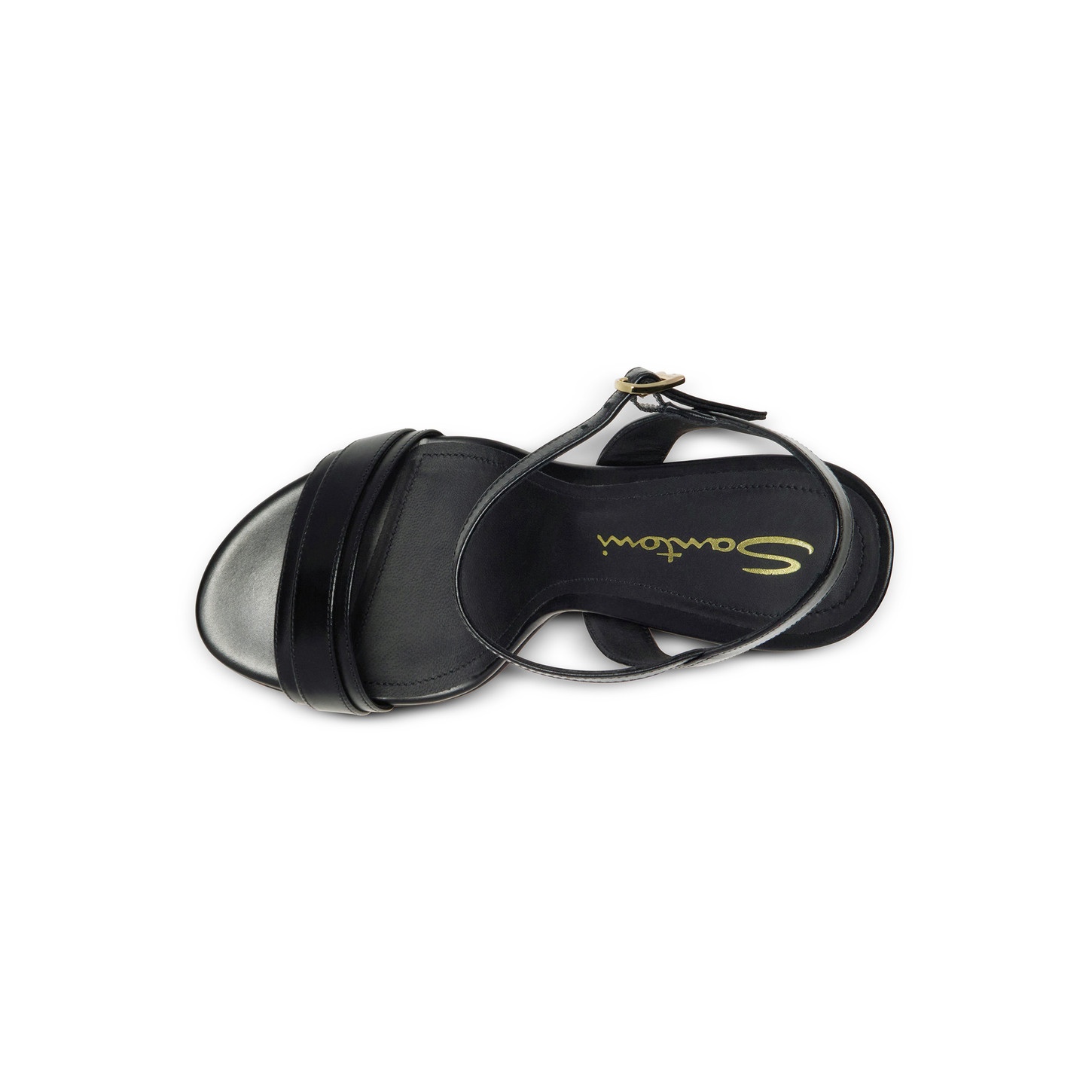 Women's black leather high-heel sandal - 5