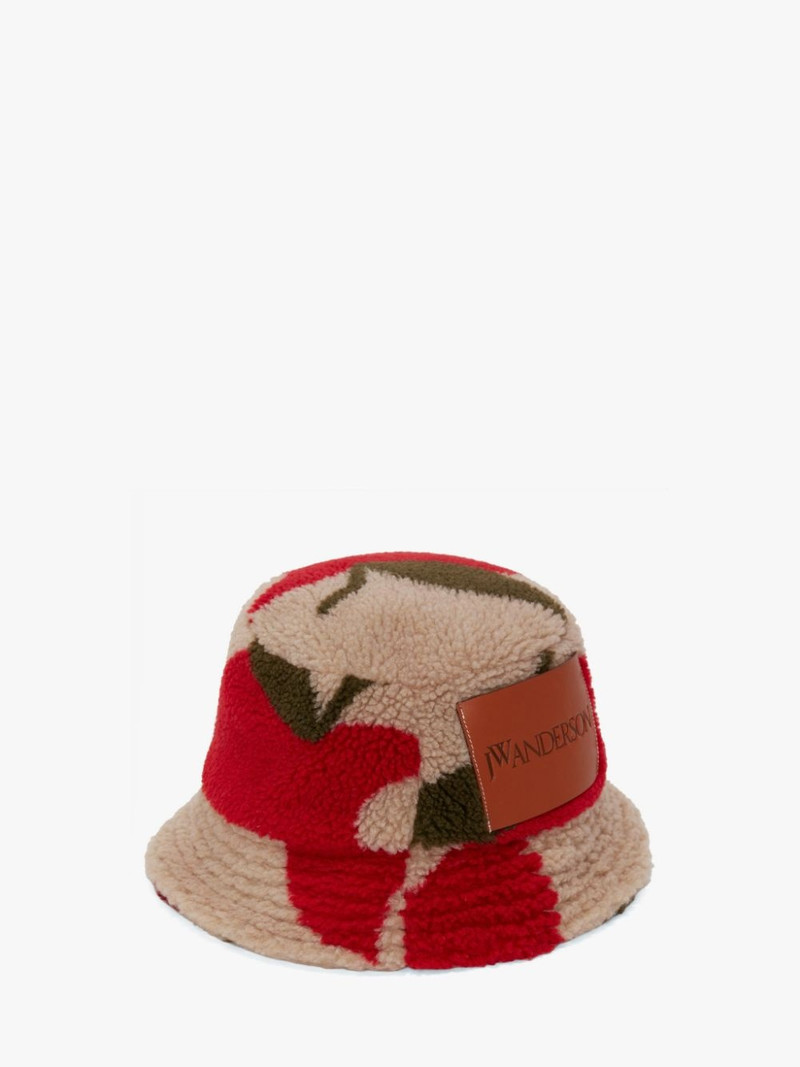 FLEECE BUCKET HAT WITH APPLE MOTIF 3