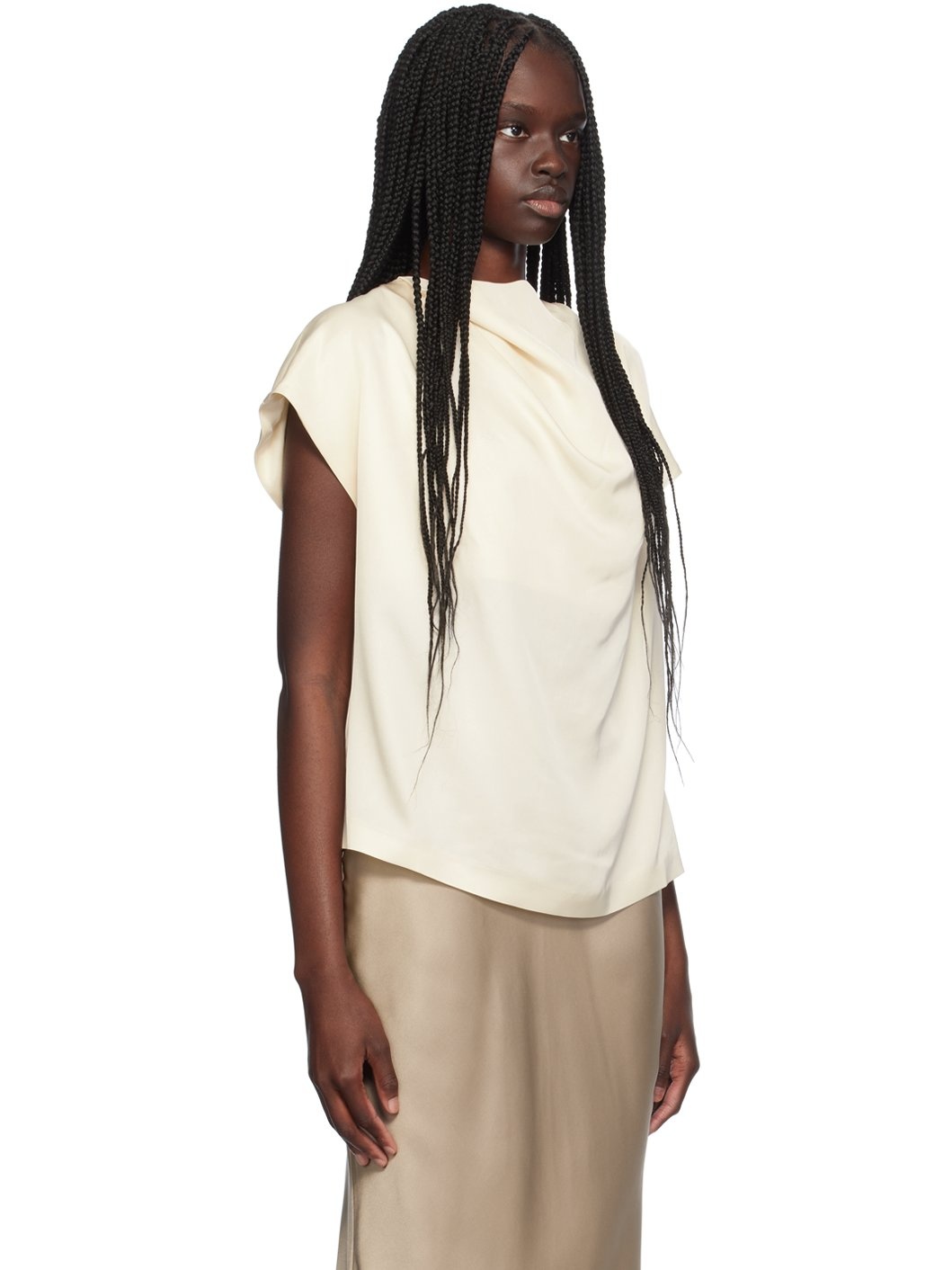 Off-White Cowl Neck Blouse - 2