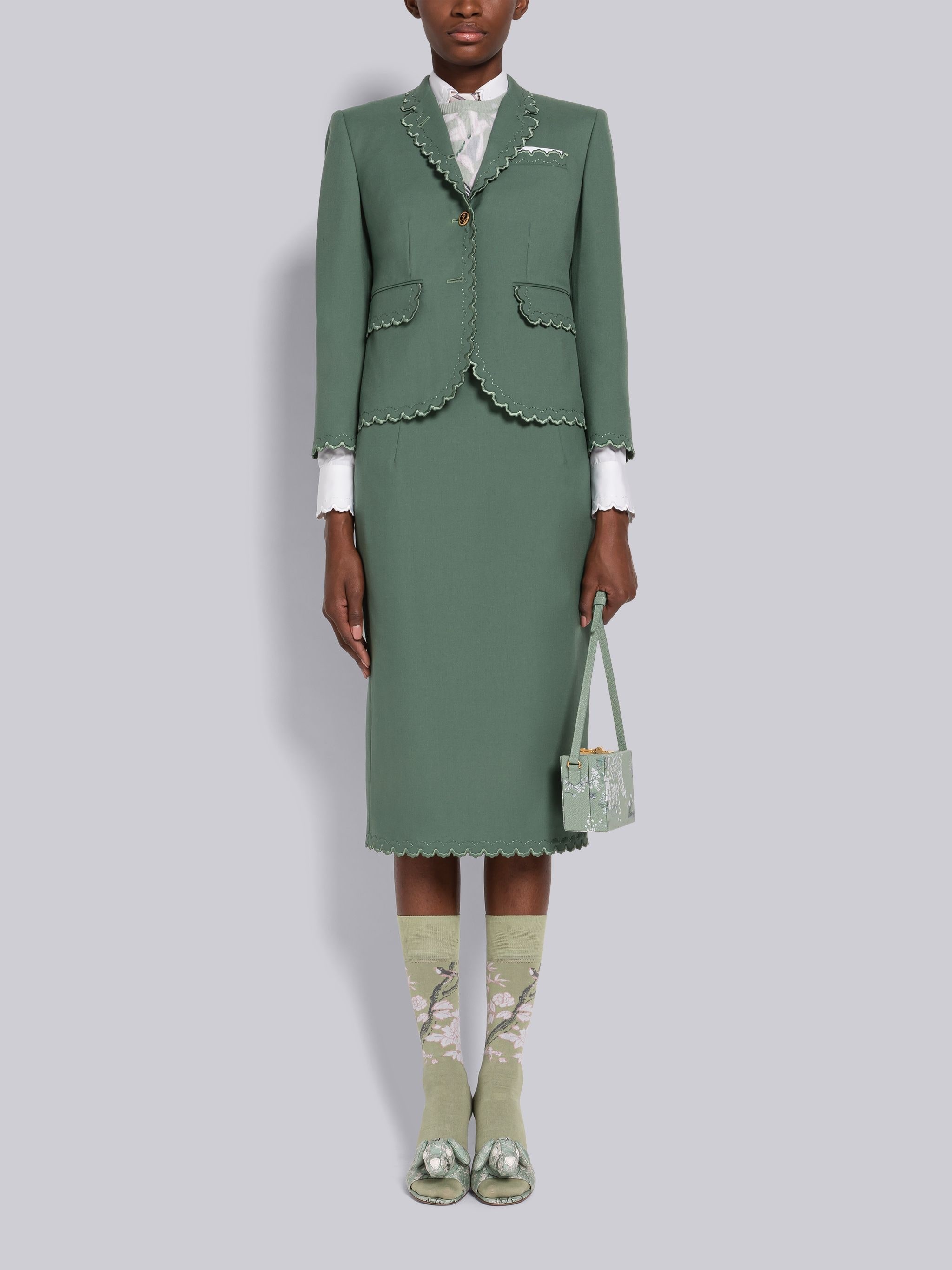 School Uniform Scalloped Pencil Skirt - 4