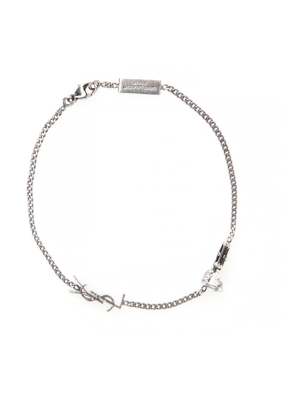 Saint Laurent Men 'Opyum' Silver-Colored Bracelet With Rhinestone And Charm In Brass Man - 1