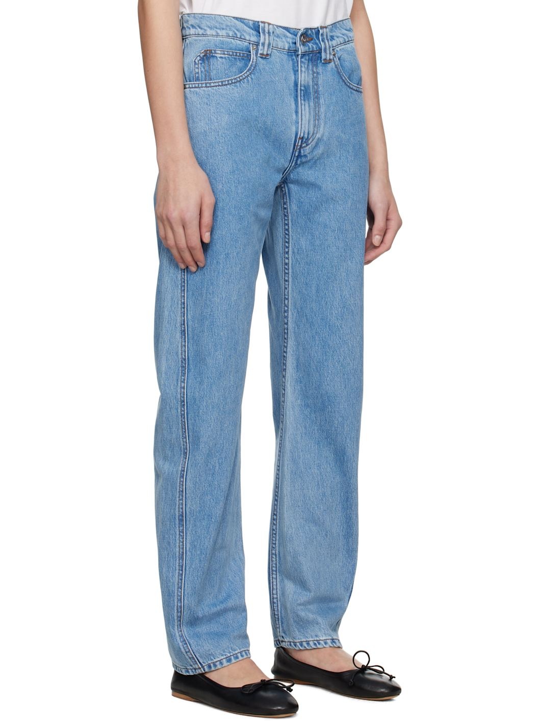 Blue Twisted Slim Leg Denim Jeans - 2