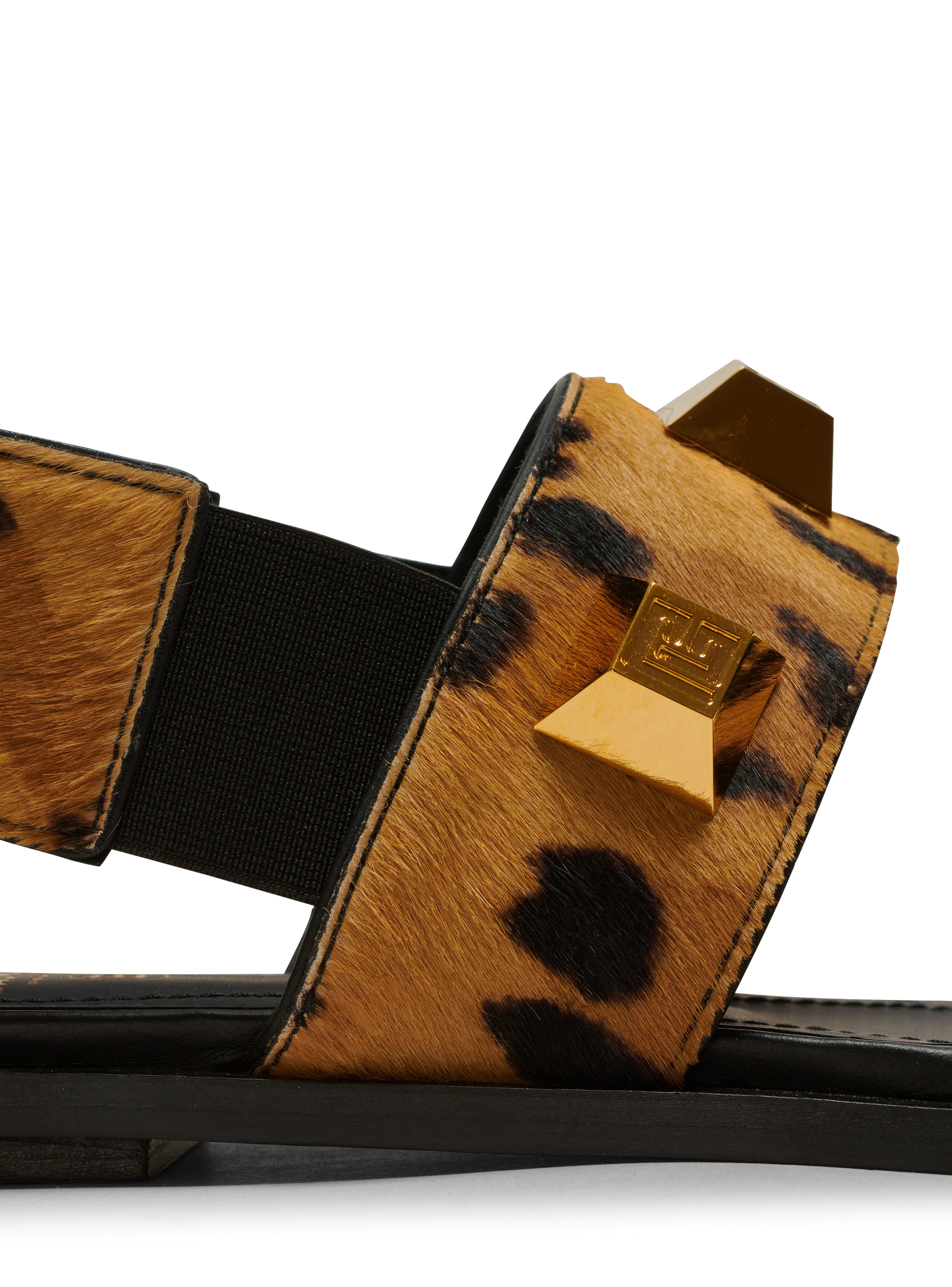 Ana flat mules in leopard-effect leather - 6