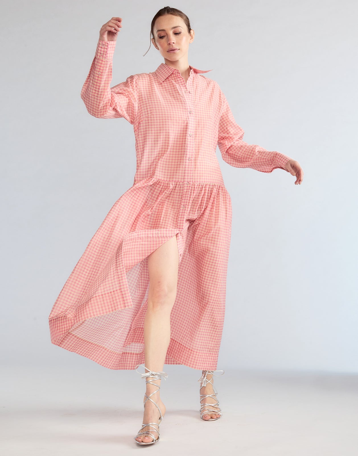 Geneva Silk Cotton Shirt Dress - 5