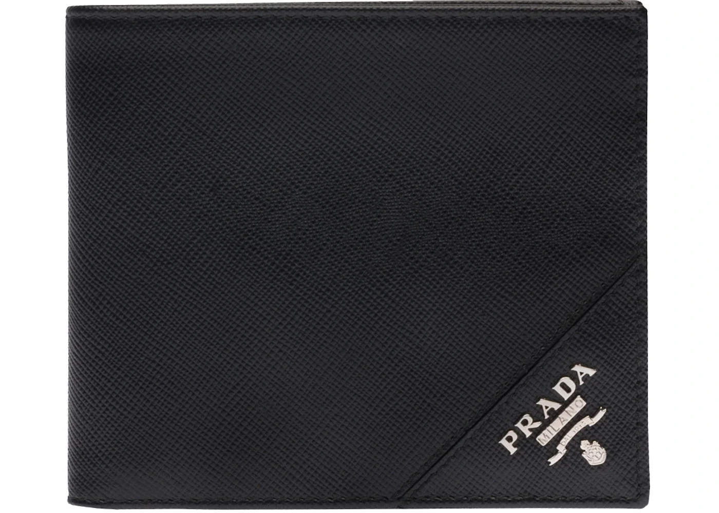 Prada Bi-Fold Wallet Saffiano Leather Nero/Baltico - 1