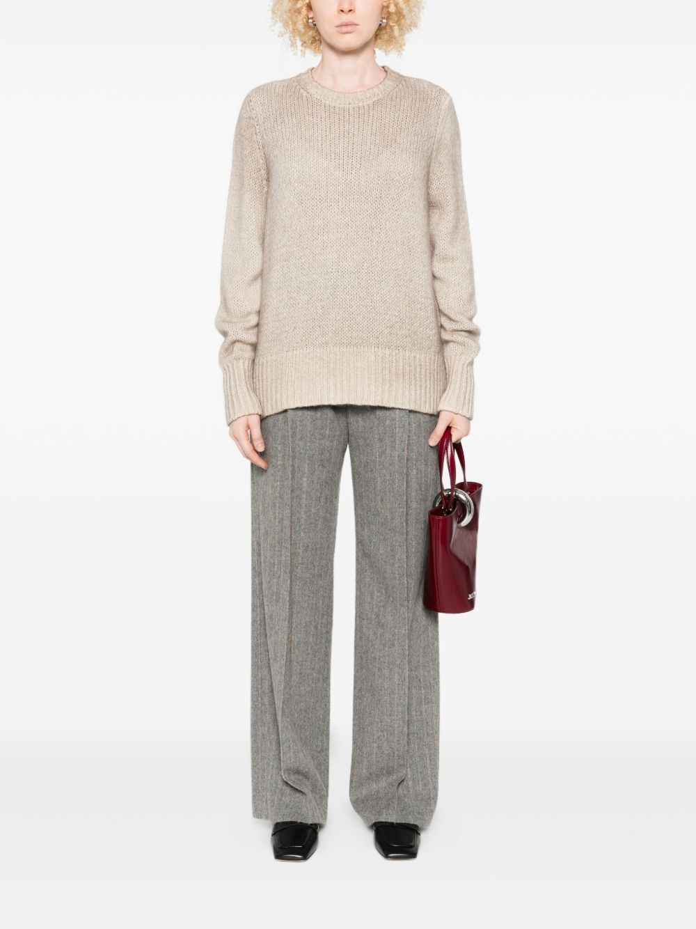 round-neck knit sweater - 2